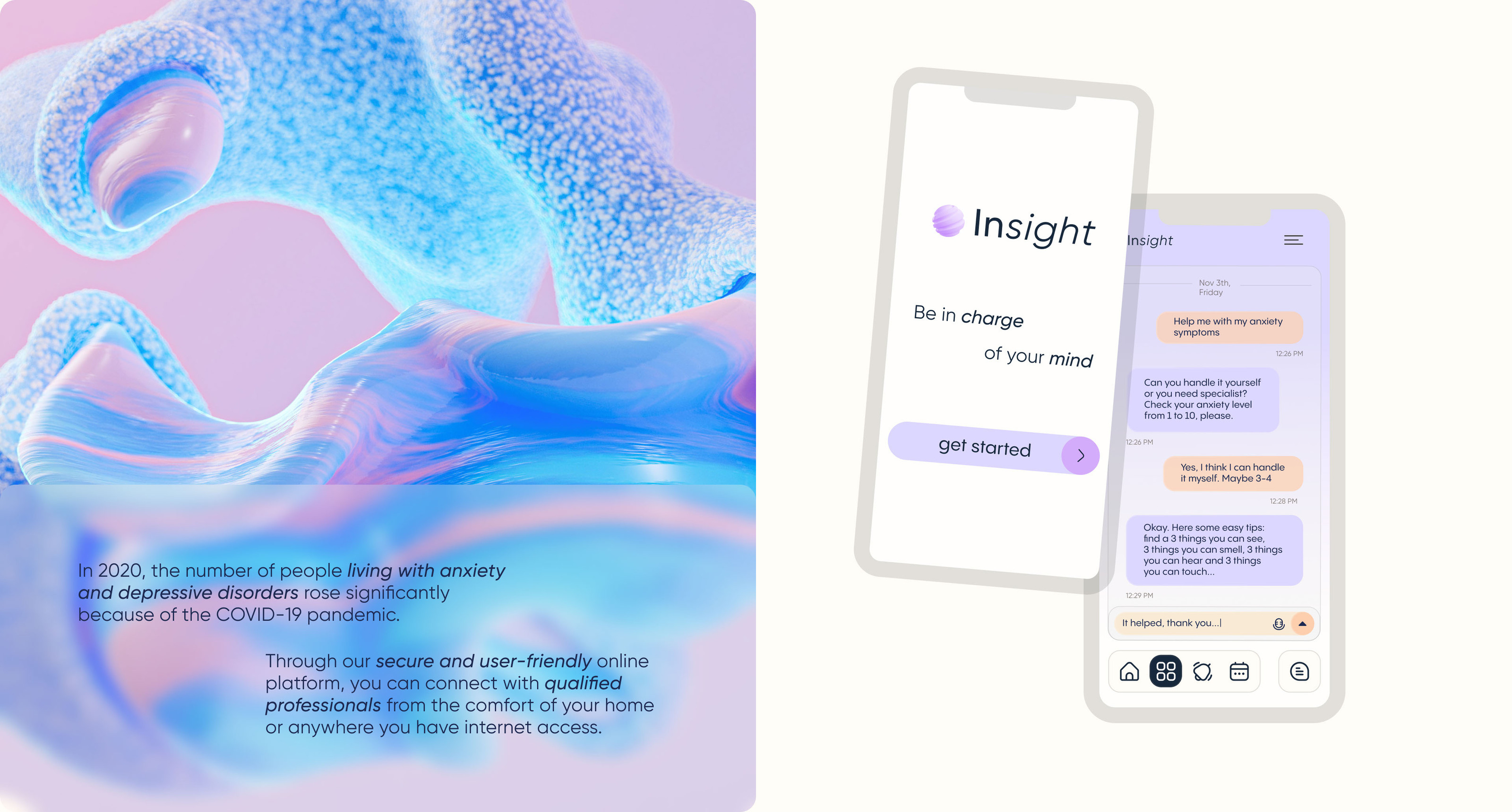 Insight - Mental Health Service — Изображение №3 — Интерфейсы, Анимация на Dprofile