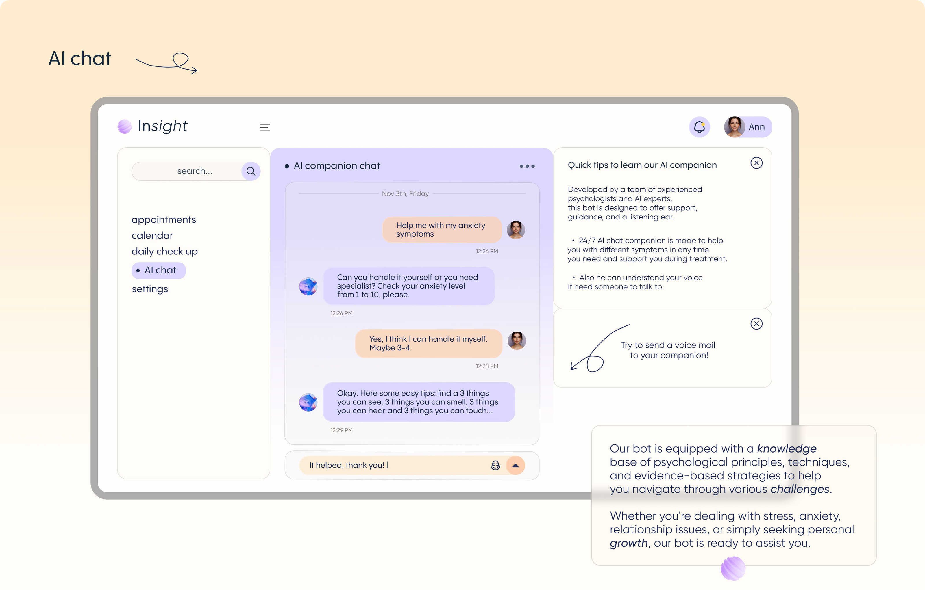 Insight - Mental Health Service — Изображение №5 — Интерфейсы, Анимация на Dprofile