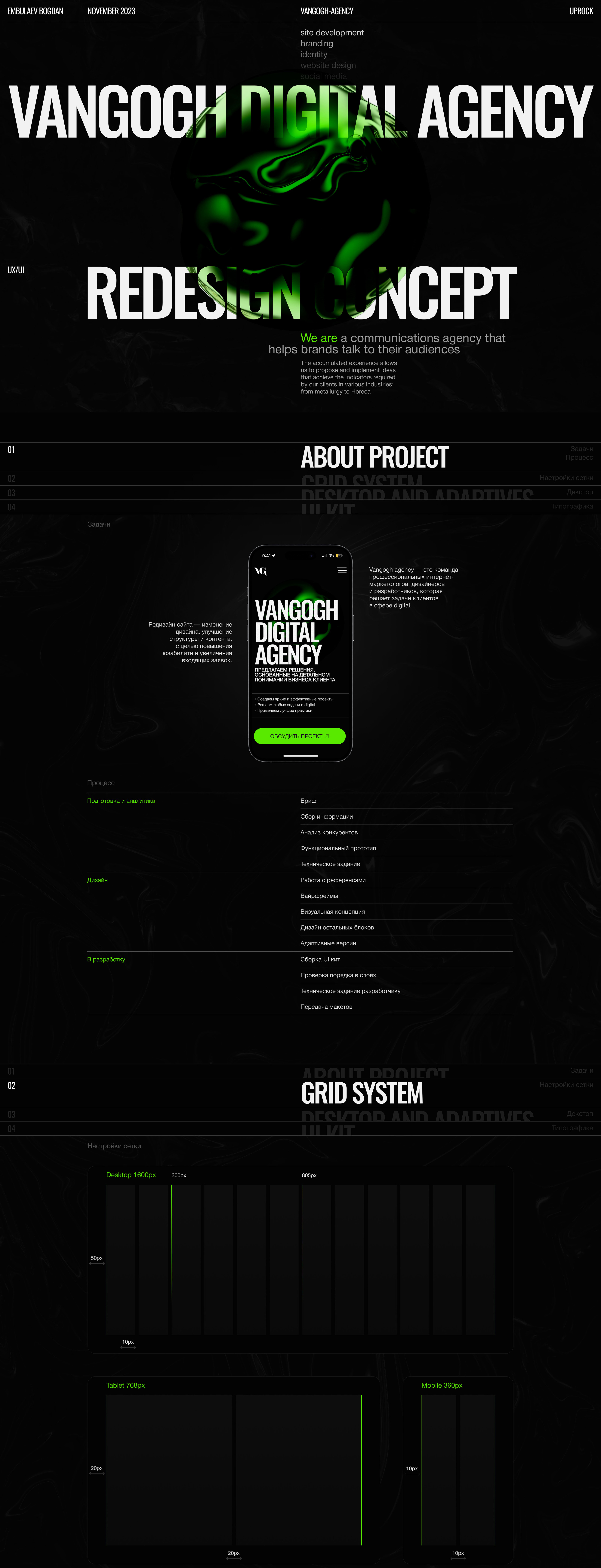 VANGOGH AGECNY / Redesign concept — Изображение №1 — Интерфейсы, Анимация на Dprofile