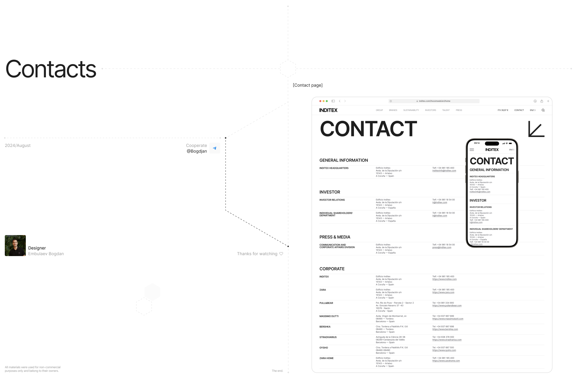 INDITEX | Corporate website — Изображение №11 — Интерфейсы, Анимация на Dprofile
