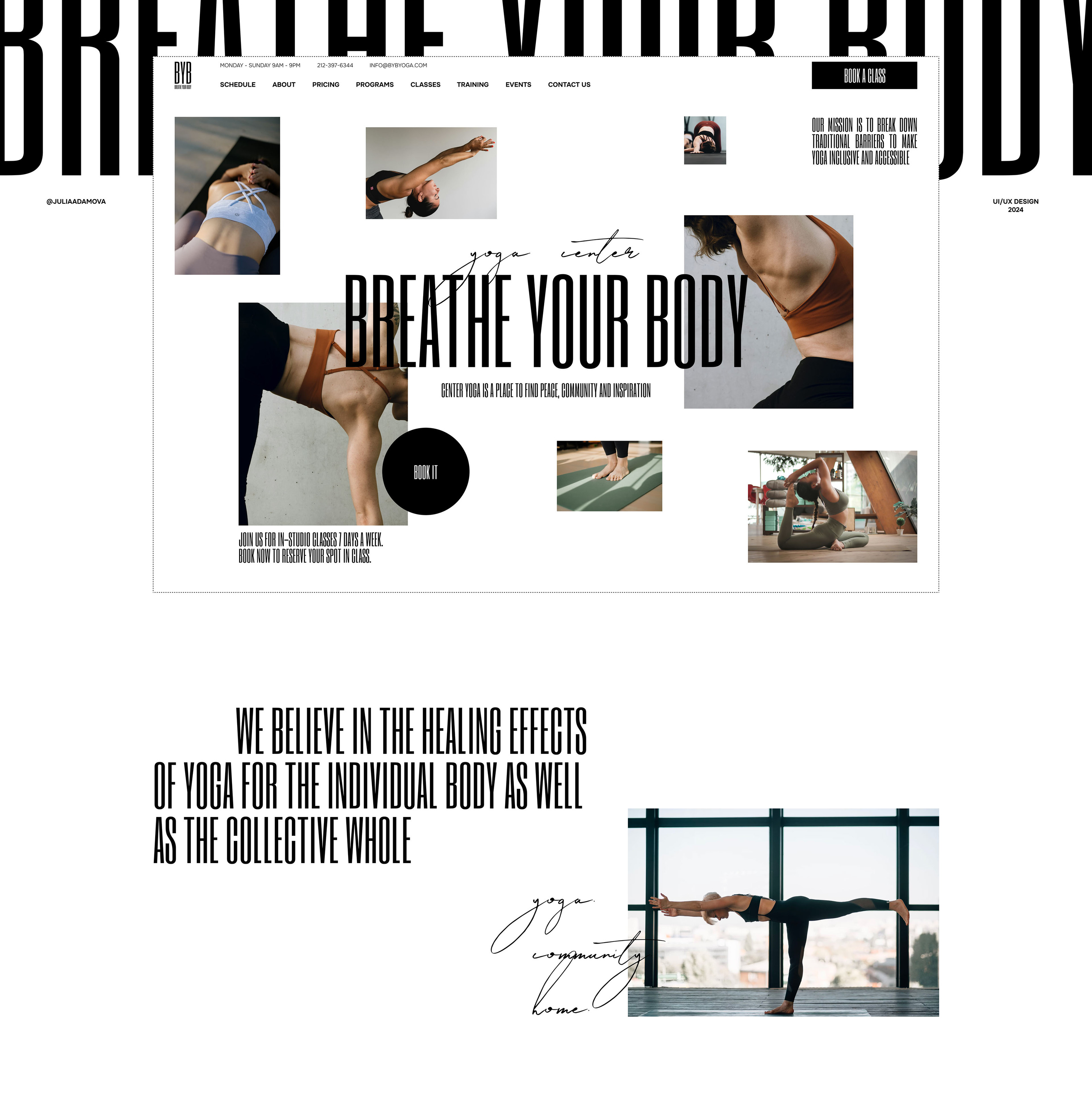 Yoga Center "Breathe your body" — Изображение №1 — Интерфейсы, Брендинг на Dprofile