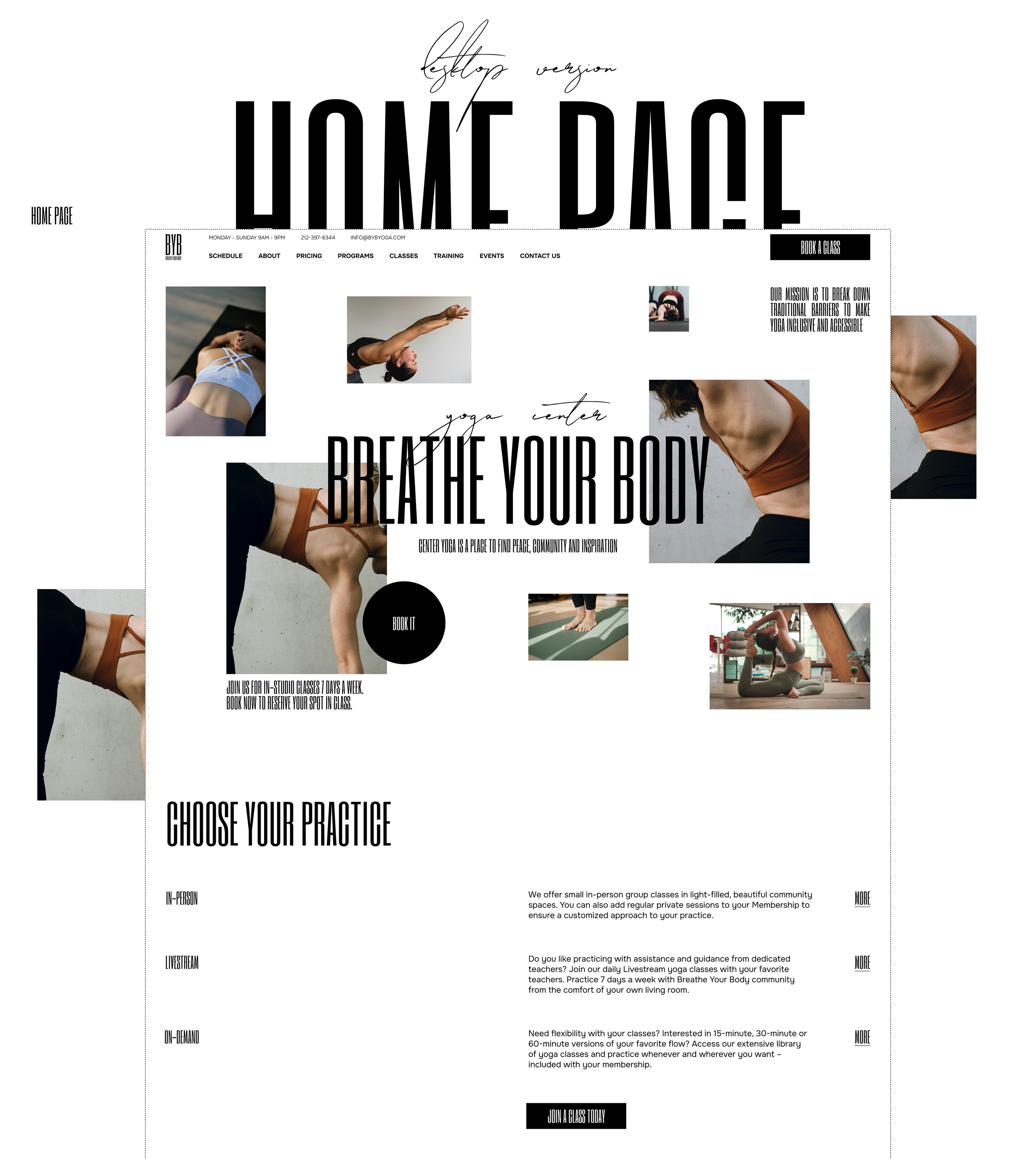 Yoga Center "Breathe your body" — Изображение №3 — Интерфейсы, Брендинг на Dprofile