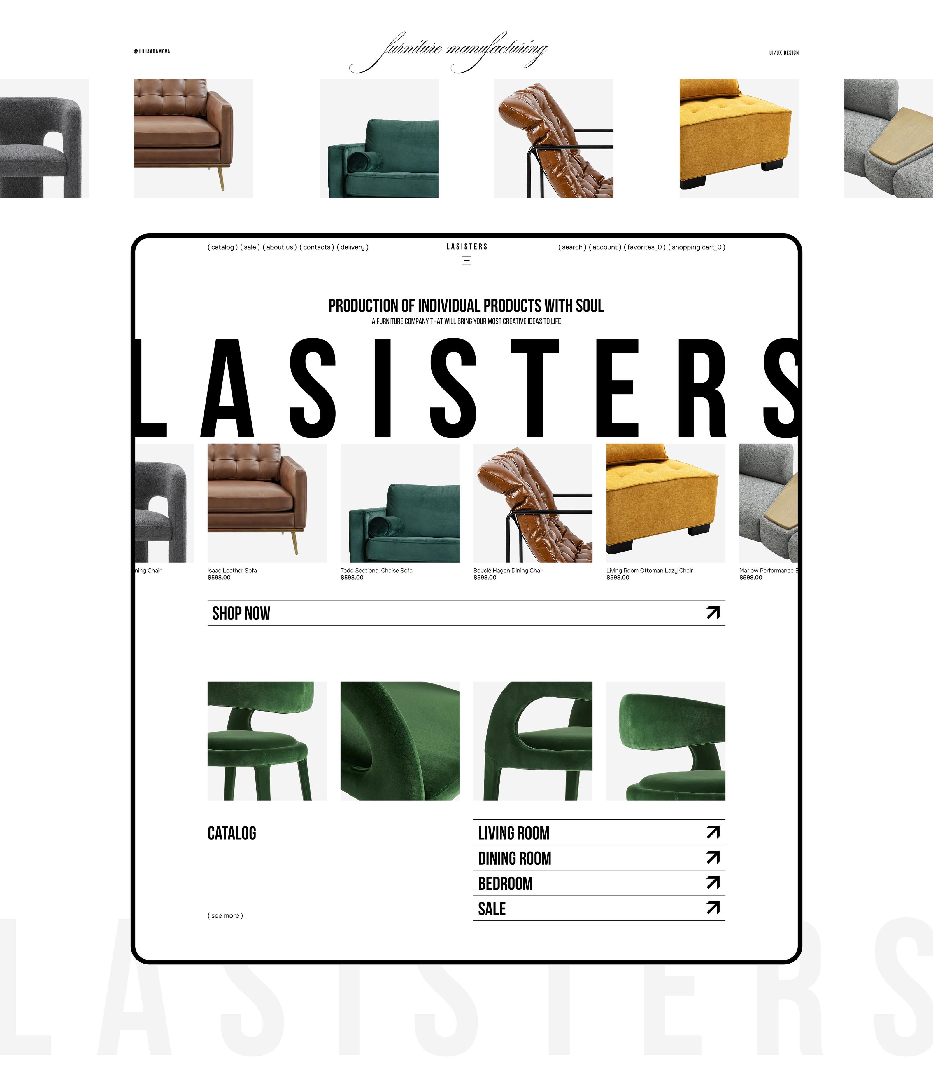 Lasisters | Furniture online store | E-commerce — Изображение №1 — Интерфейсы, Графика на Dprofile