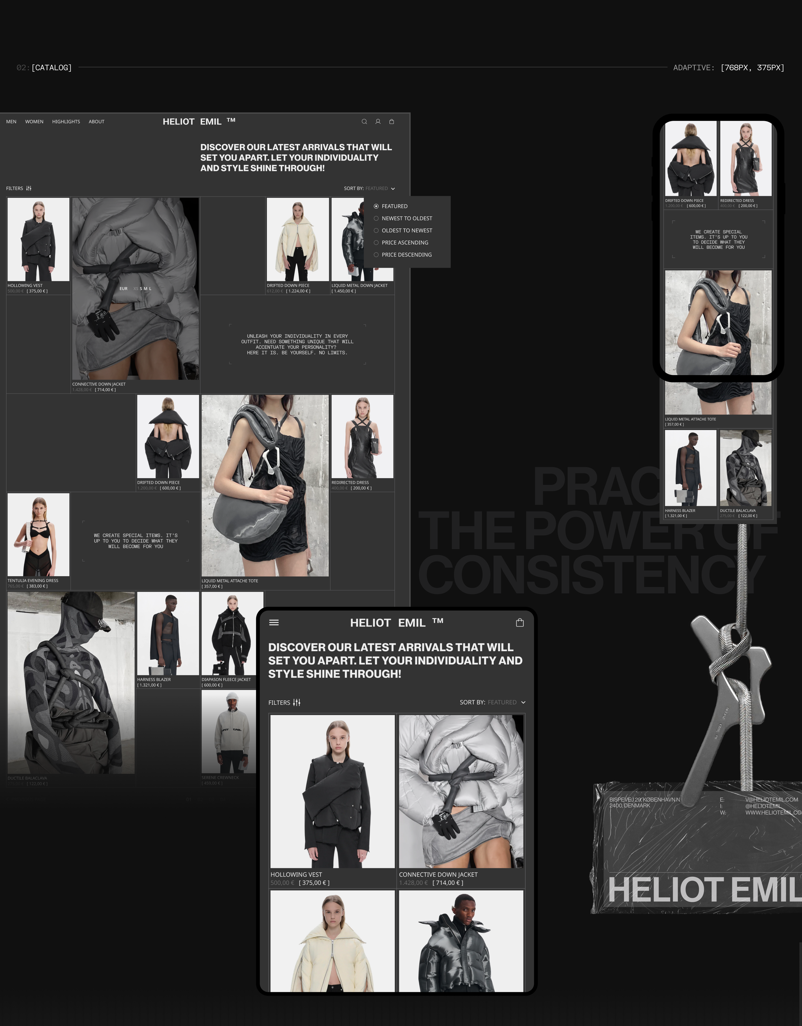 HELIOT EMIL | E-Commerce redesign — Изображение №6 — Интерфейсы, Анимация на Dprofile