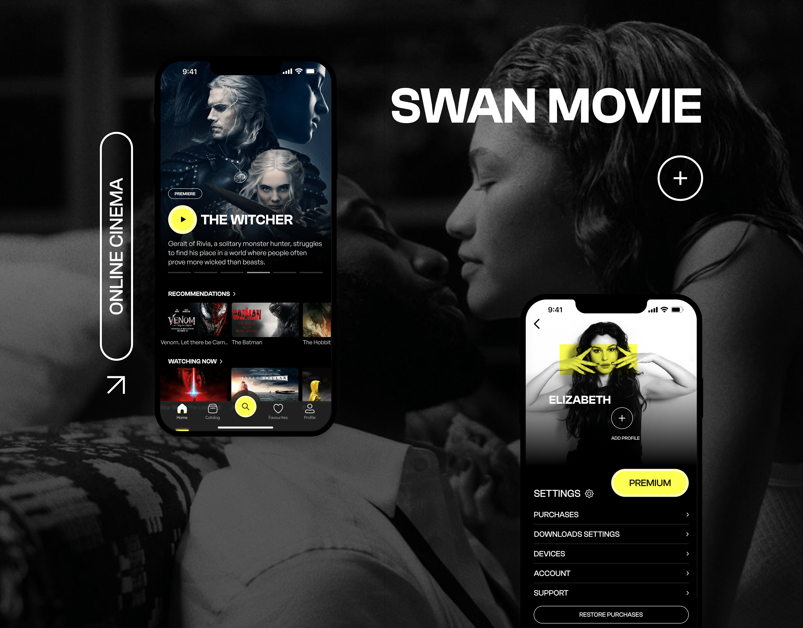 Swan Movie - Online Cinema — Изображение №1 — Интерфейсы на Dprofile