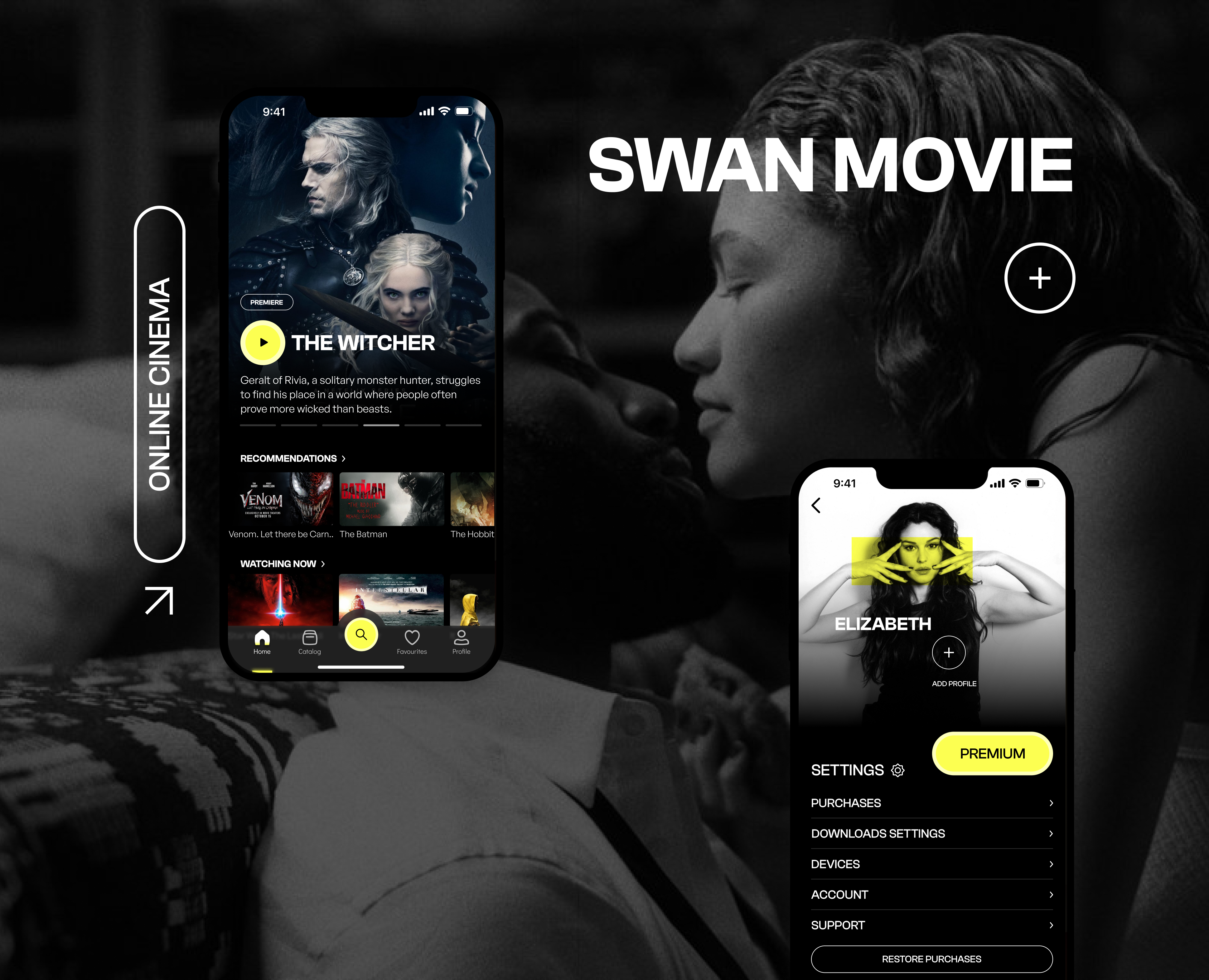 Swan Movie - Online Cinema — Интерфейсы на Dprofile