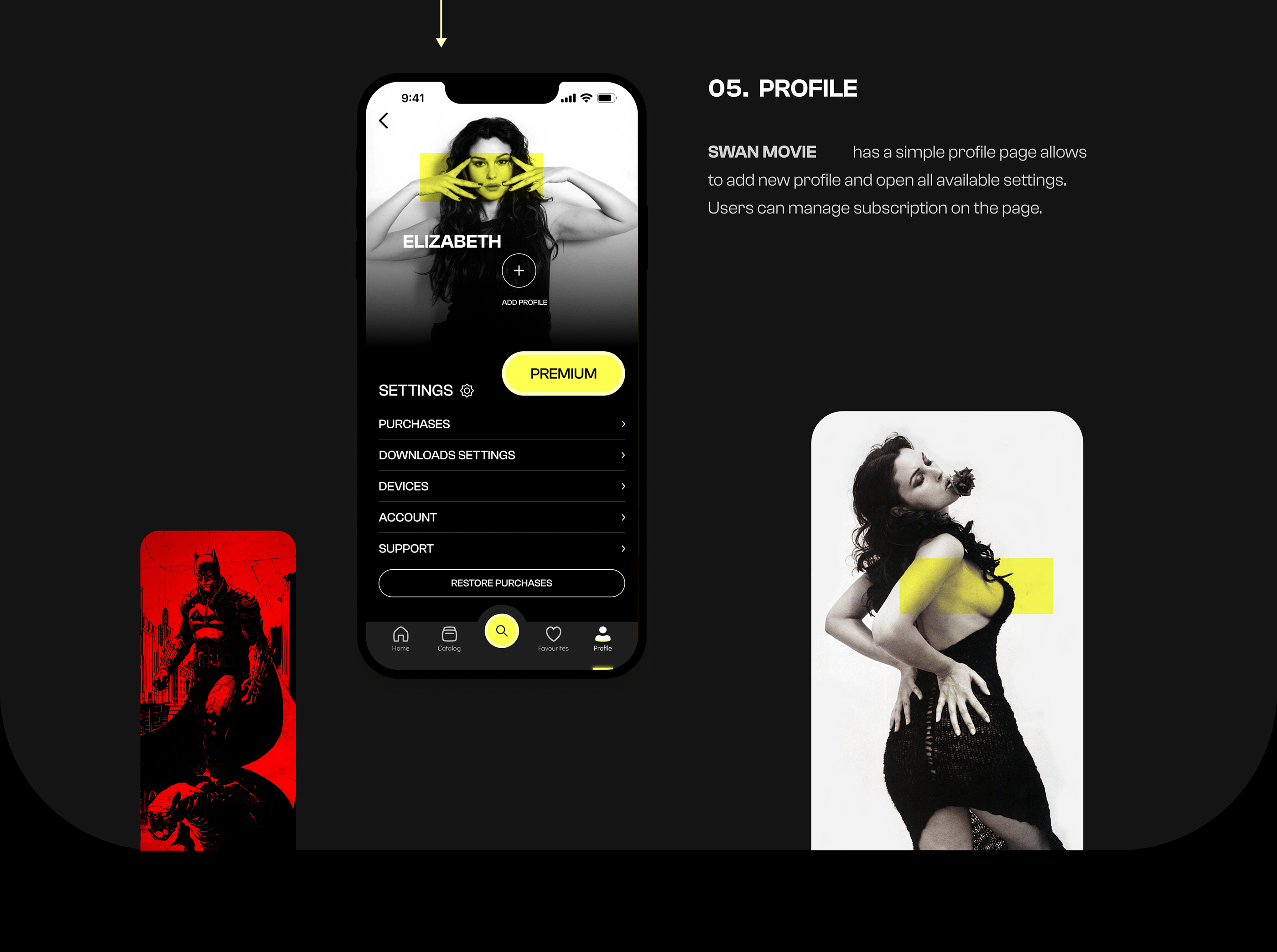 Swan Movie - Online Cinema — Изображение №7 — Интерфейсы на Dprofile