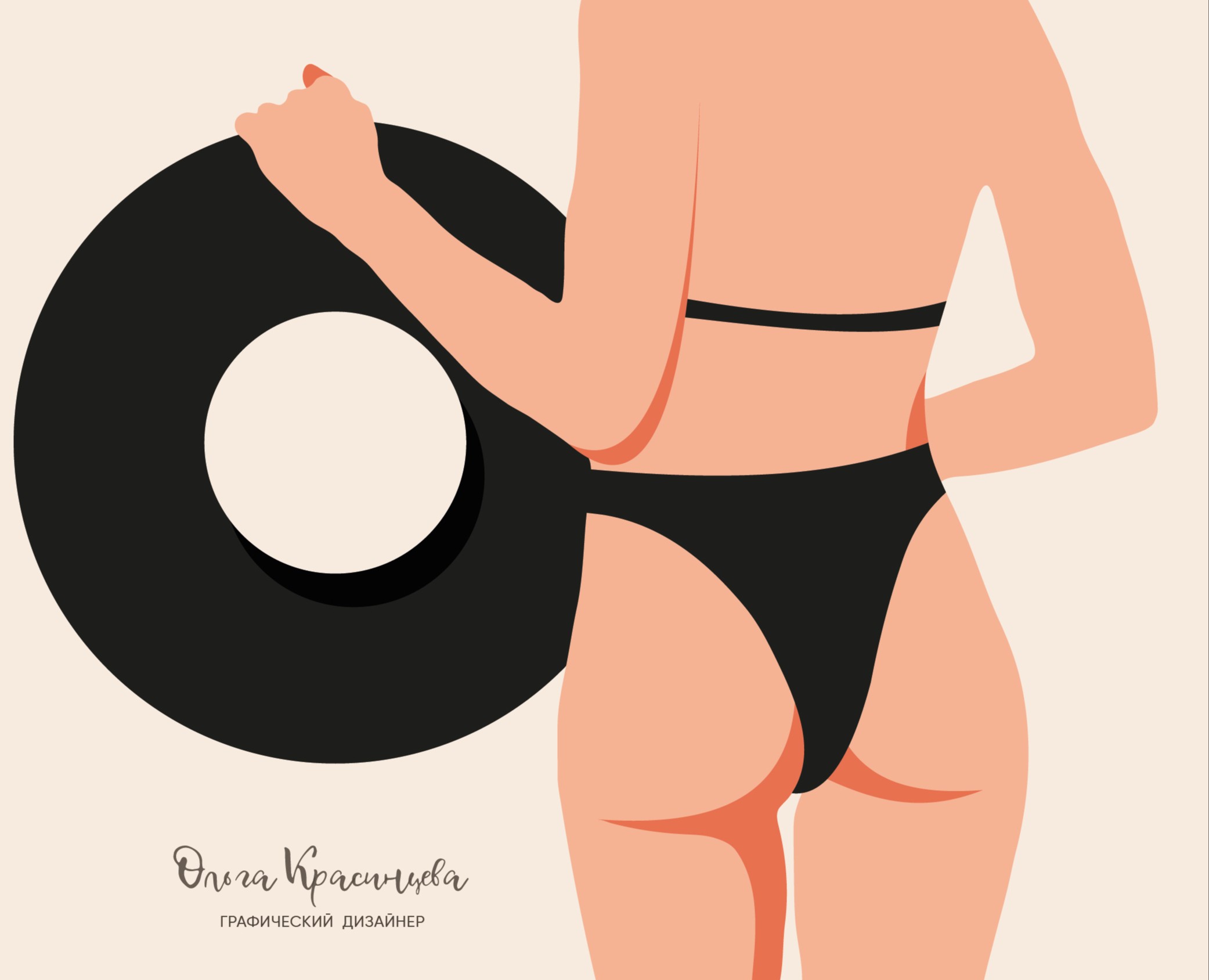 ДЕВУШКА НА ПЛЯЖЕ в Adobe Illustrator на Dprofile