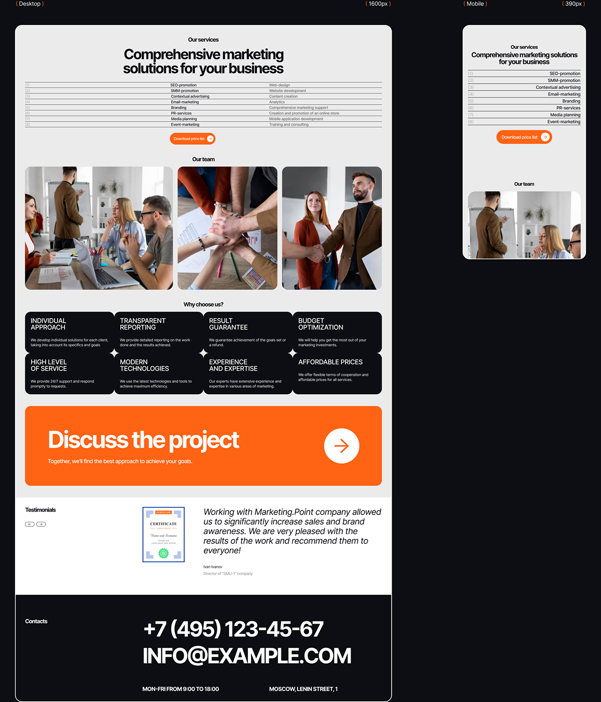 Marketing Point | Landing page — Изображение №6 — Интерфейсы на Dprofile