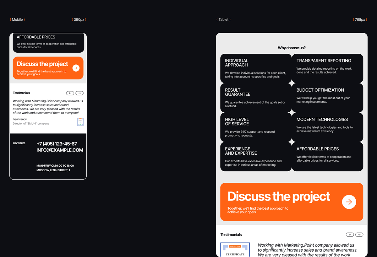 Marketing Point | Landing page — Изображение №7 — Интерфейсы на Dprofile