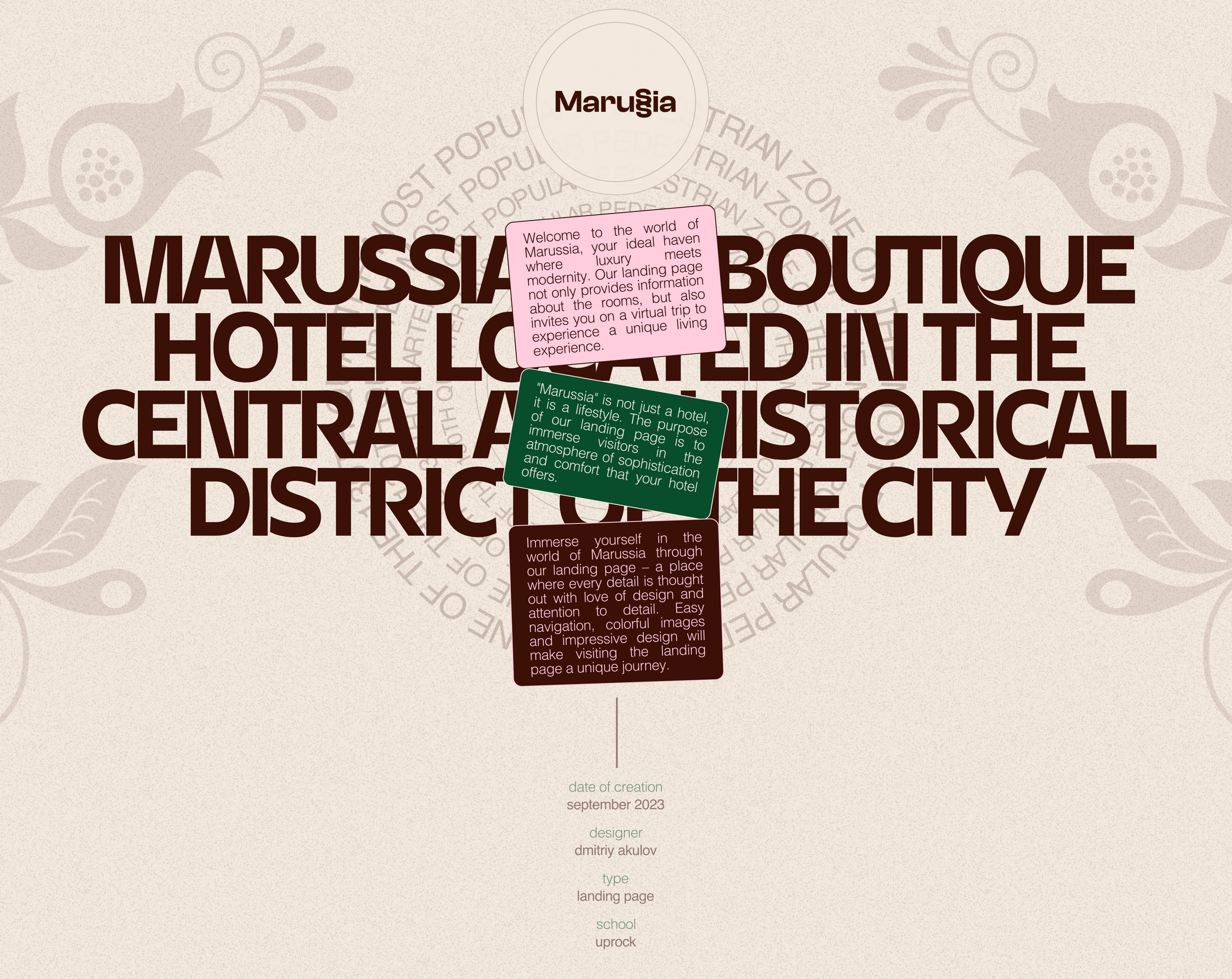 Boutique hotel Marussia | Landing page redesign — Изображение №1 — Интерфейсы на Dprofile