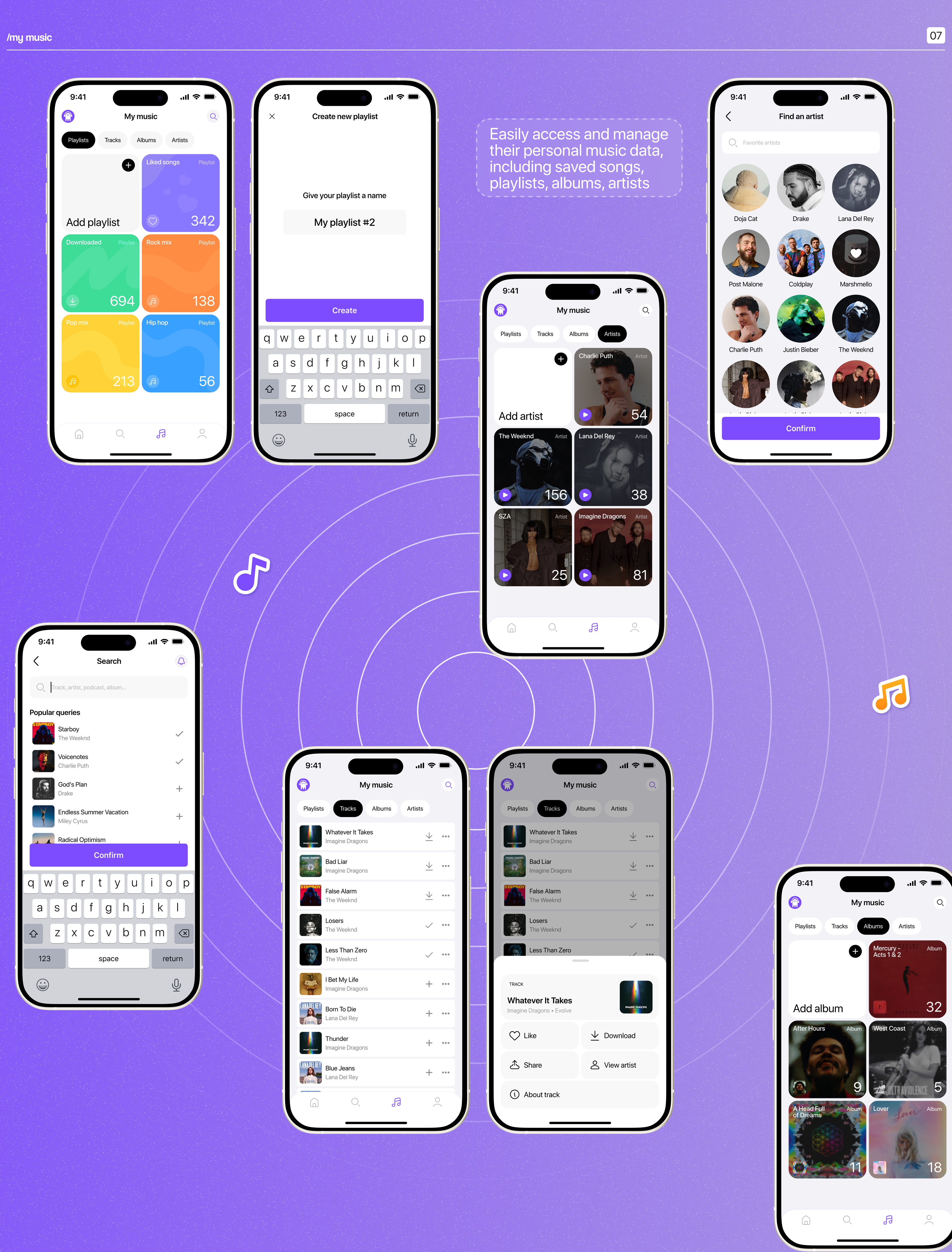 SoundSphere | Music Mobile App UX/UI — Изображение №14 — Интерфейсы на Dprofile