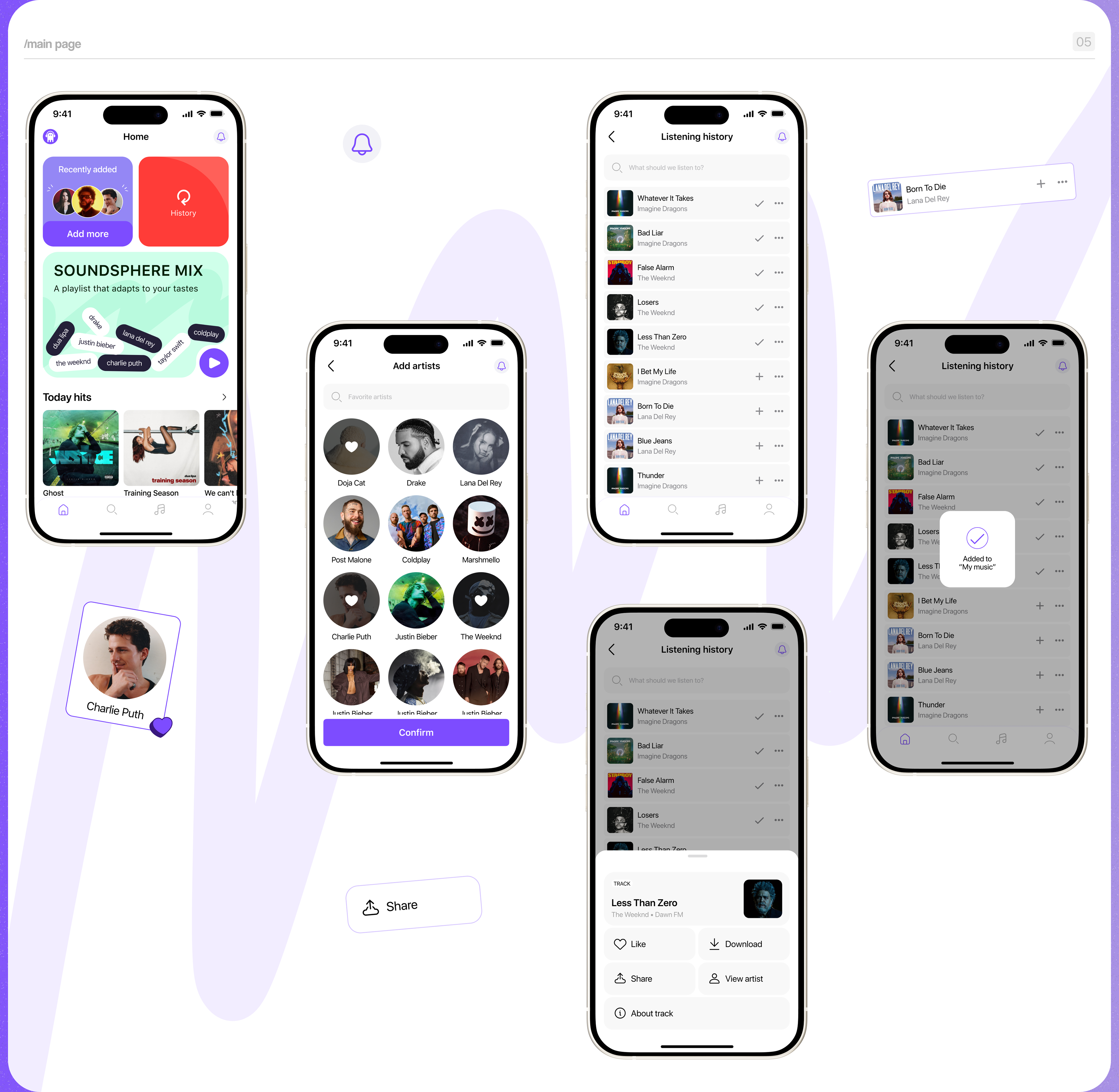 SoundSphere | Music Mobile App UX/UI — Изображение №10 — Интерфейсы на Dprofile