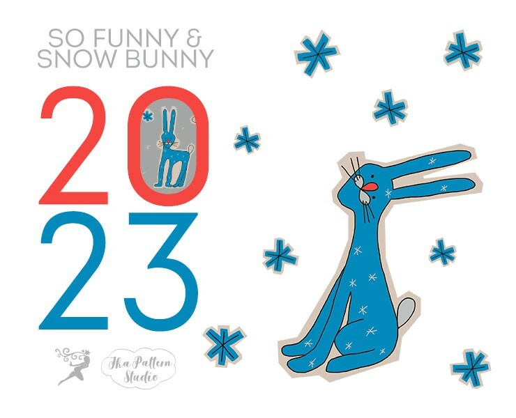 Snow Bunny Design. Happy New Year 2023! — Иллюстрация на Dprofile