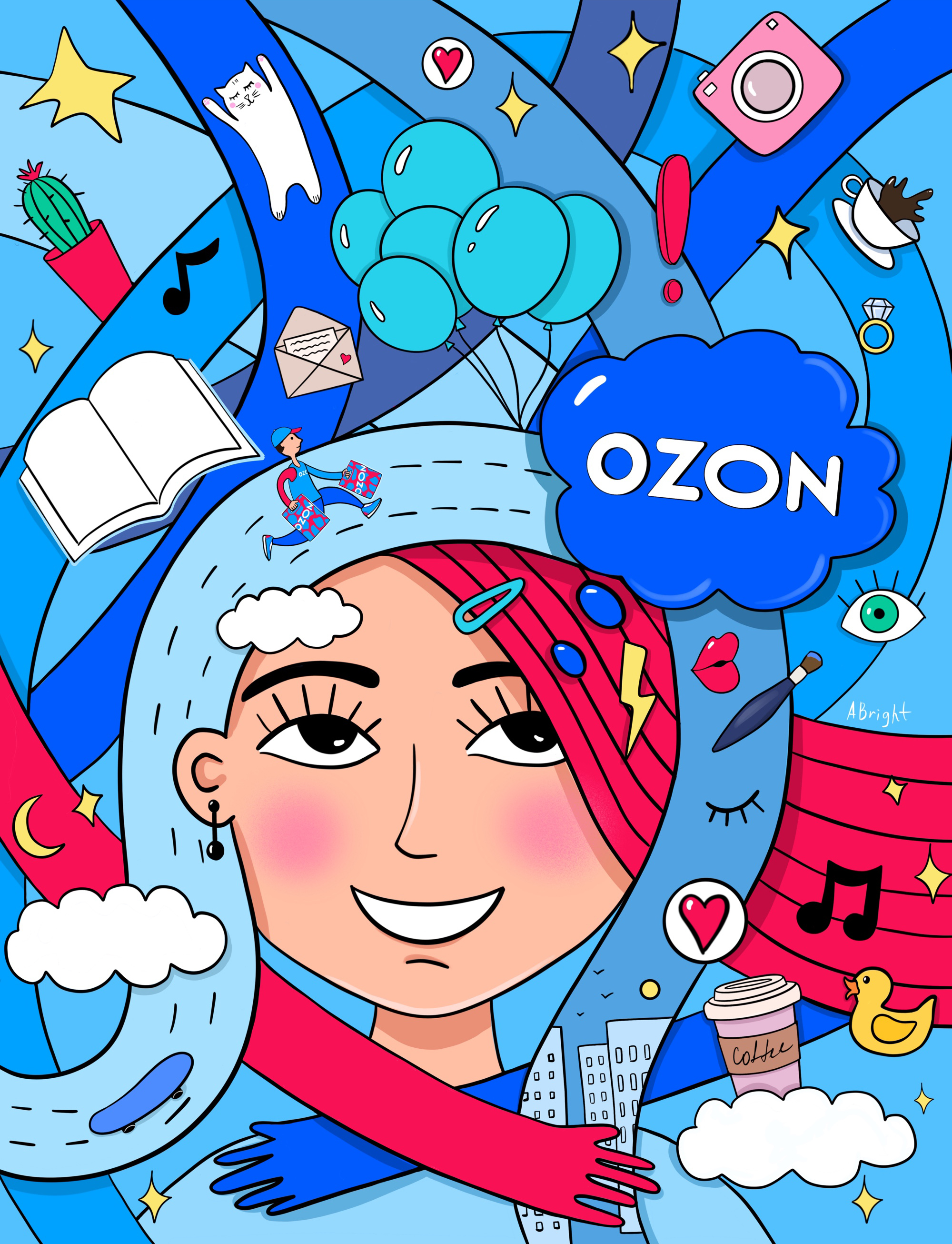 Иллюстрация для проекта Ozon Ballon — Изображение №7 — Иллюстрация на Dprofile
