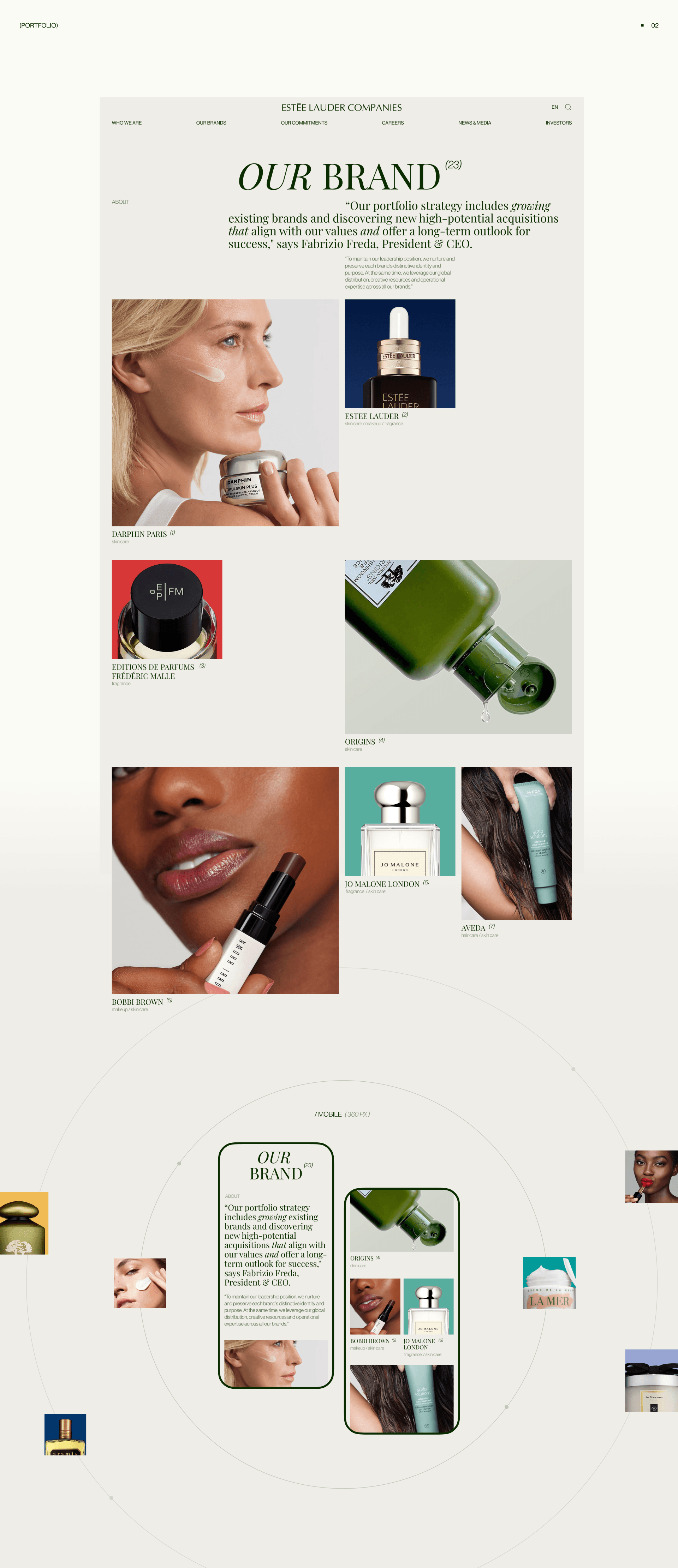 ESTEE LAUDER COMPANIES | Corporate website redesign — Изображение №4 — Интерфейсы на Dprofile