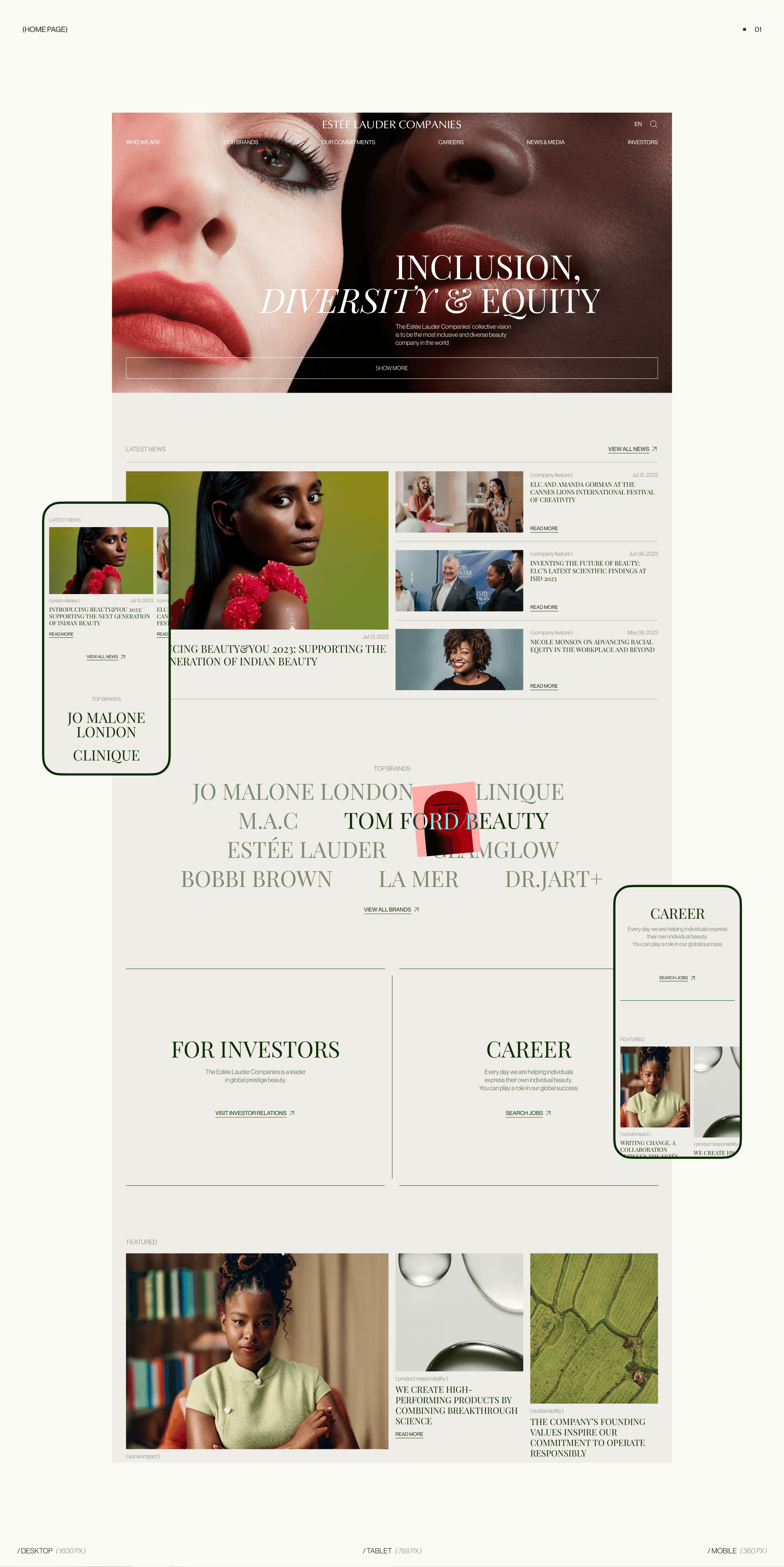 ESTEE LAUDER COMPANIES | Corporate website redesign — Изображение №2 — Интерфейсы на Dprofile