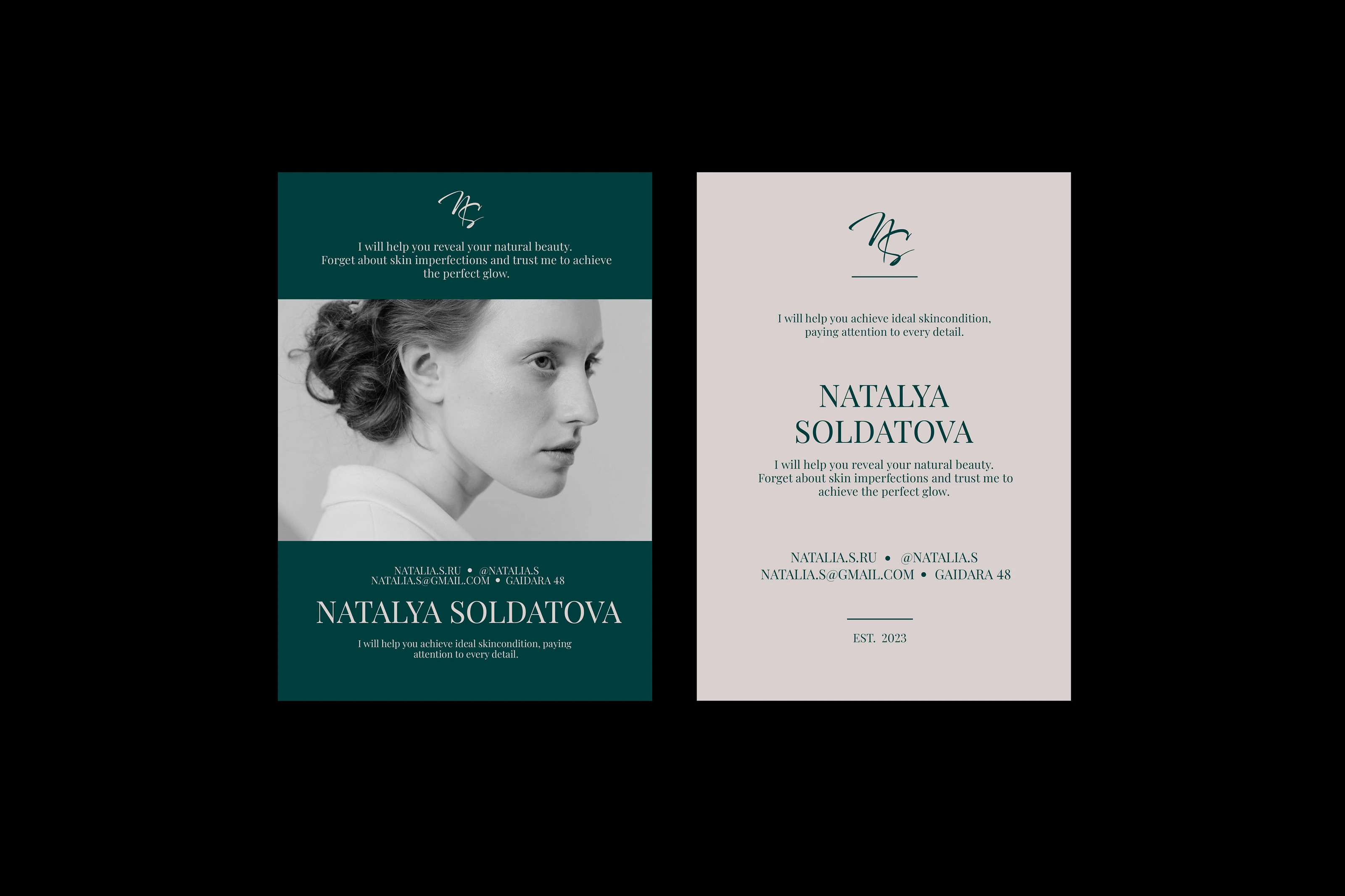 Natalia Soldatova | Фирменный стиль для косметолога — Изображение №10 — Брендинг, Графика на Dprofile