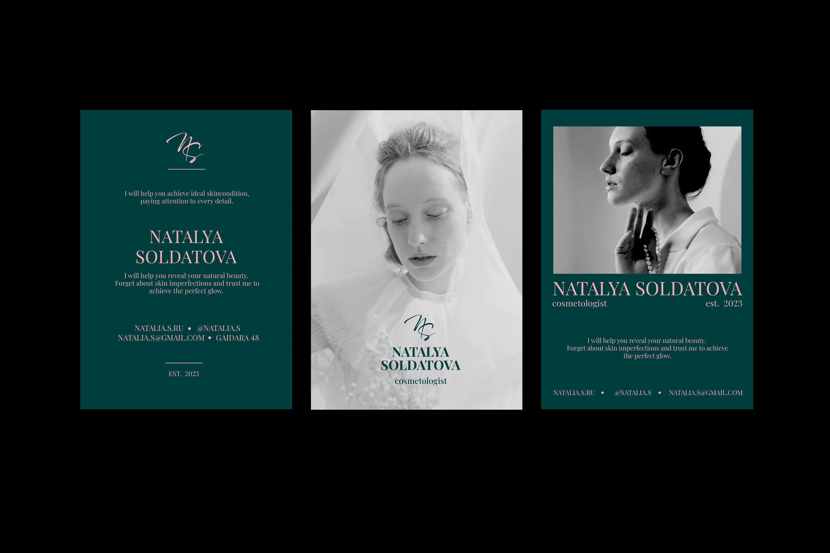 Natalia Soldatova | Фирменный стиль для косметолога — Изображение №2 — Брендинг, Графика на Dprofile