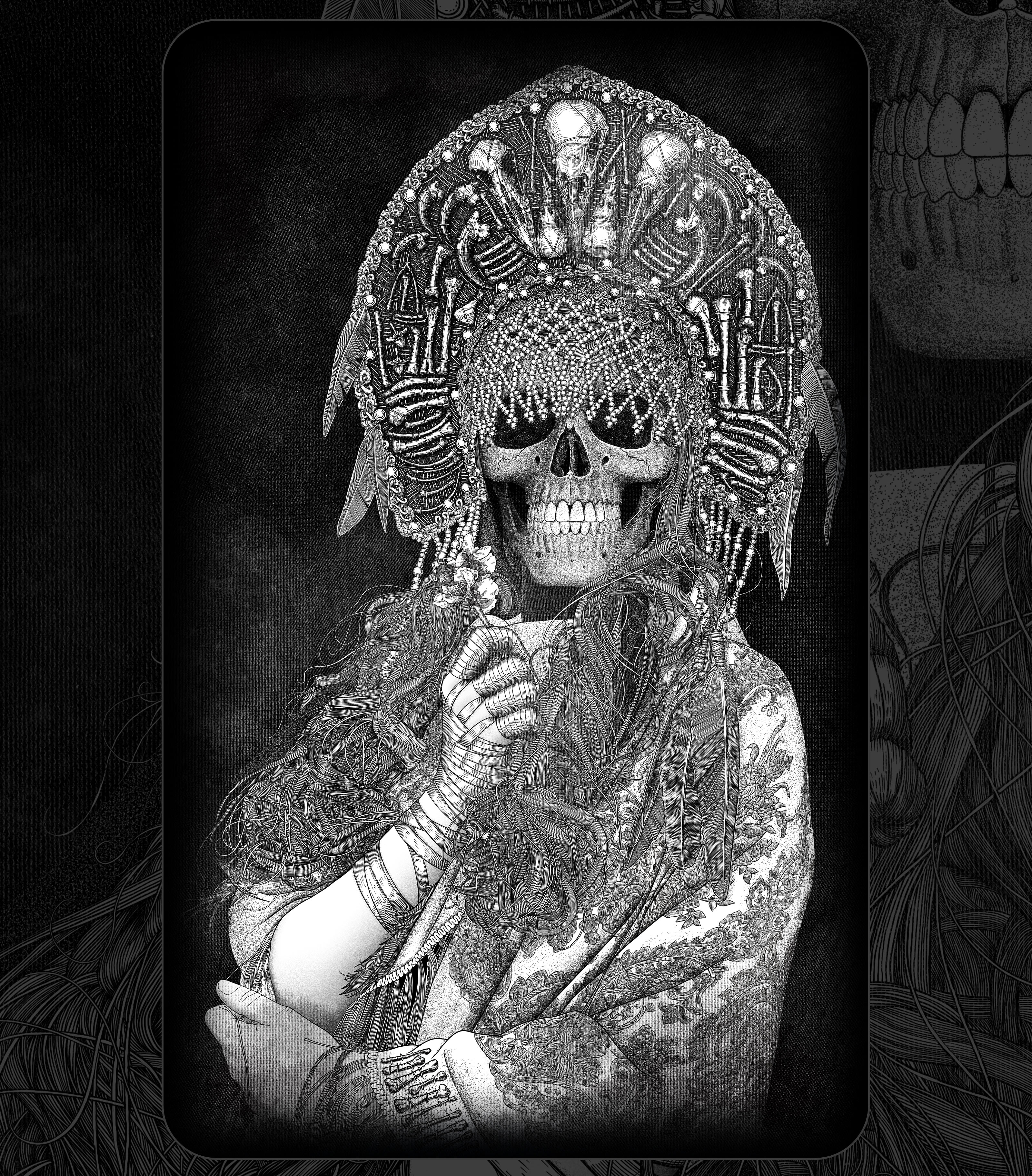 Печальная барышня в кокошнике — Изображение №2 — Иллюстрация, Графика на Dprofile