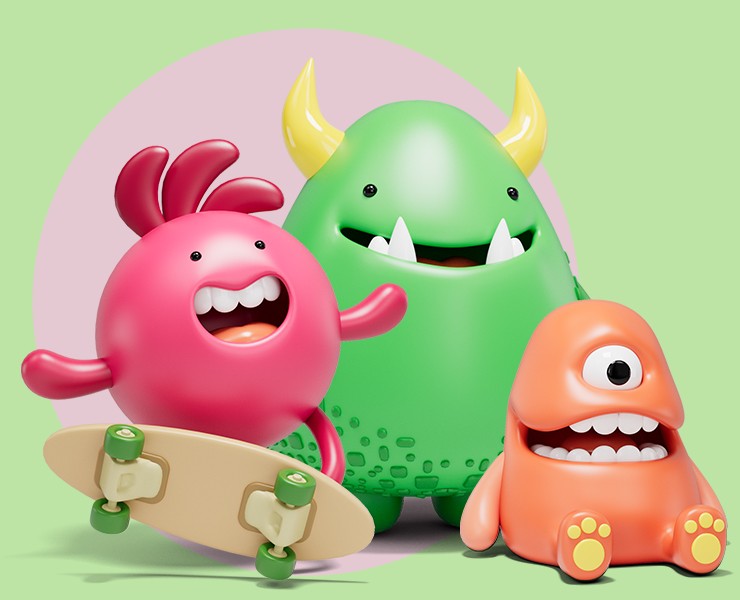 Сет персонажей — Иллюстрация, 3D на Dprofile