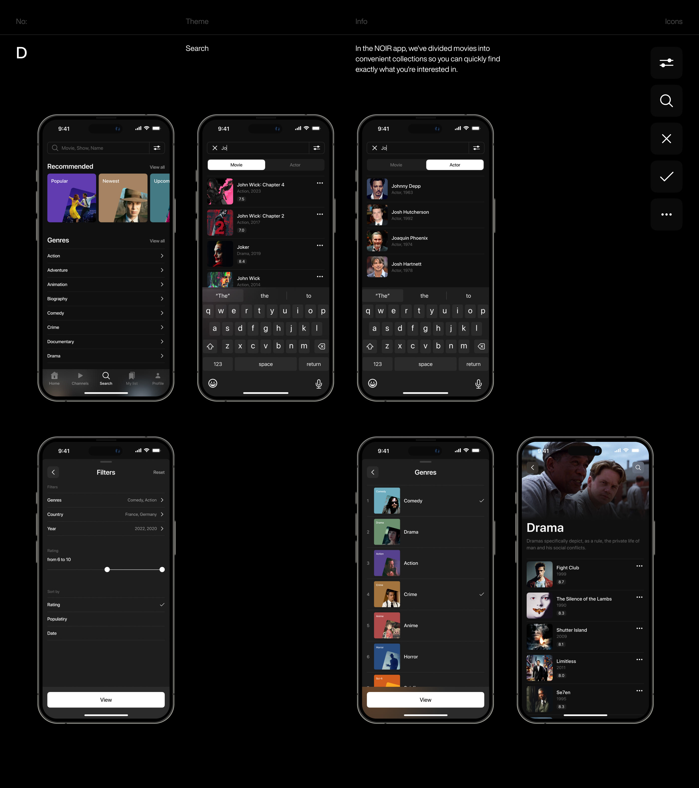 Noir — Online cinema — Изображение №10 — Интерфейсы на Dprofile