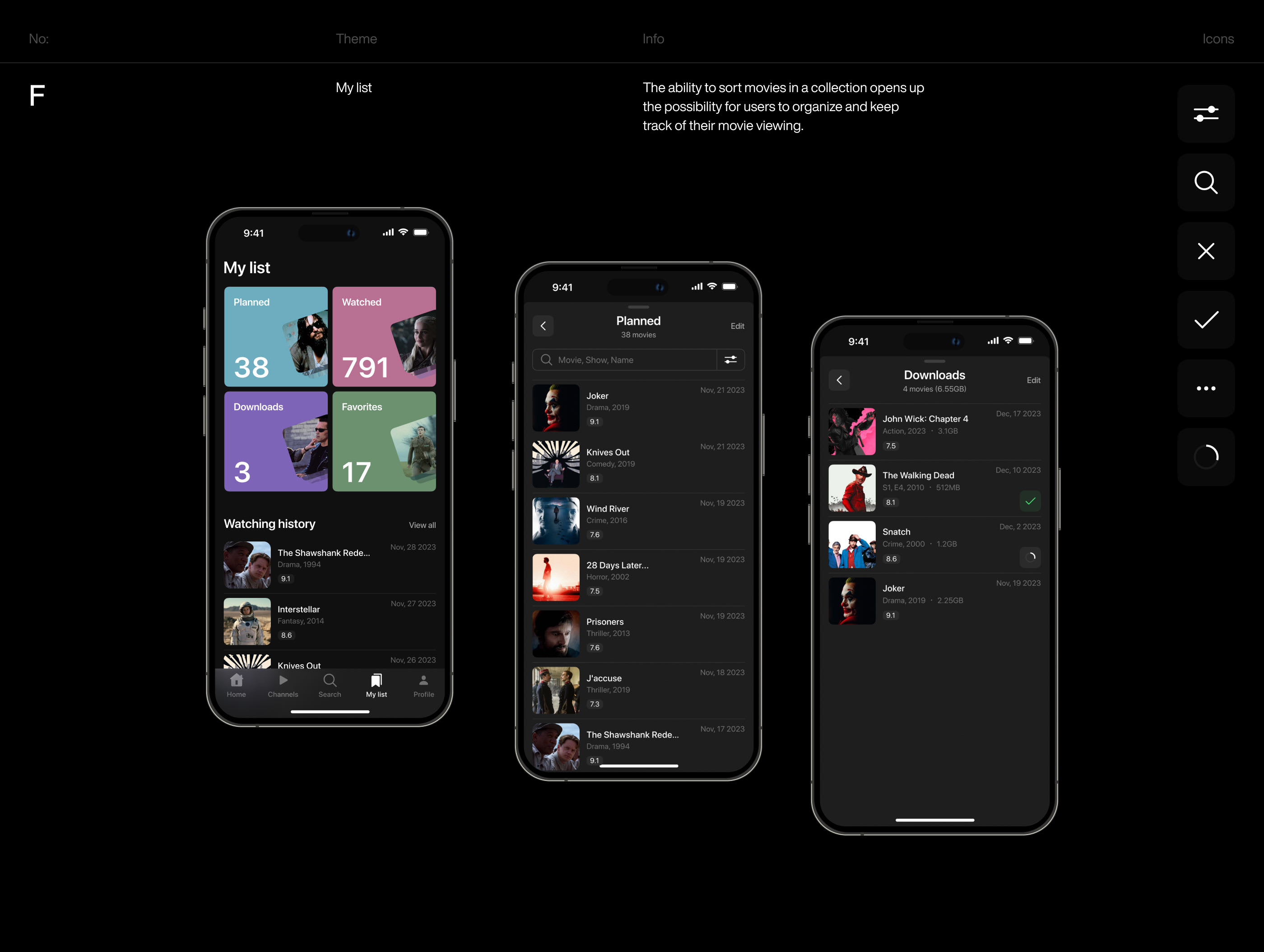 Noir — Online cinema — Изображение №12 — Интерфейсы на Dprofile