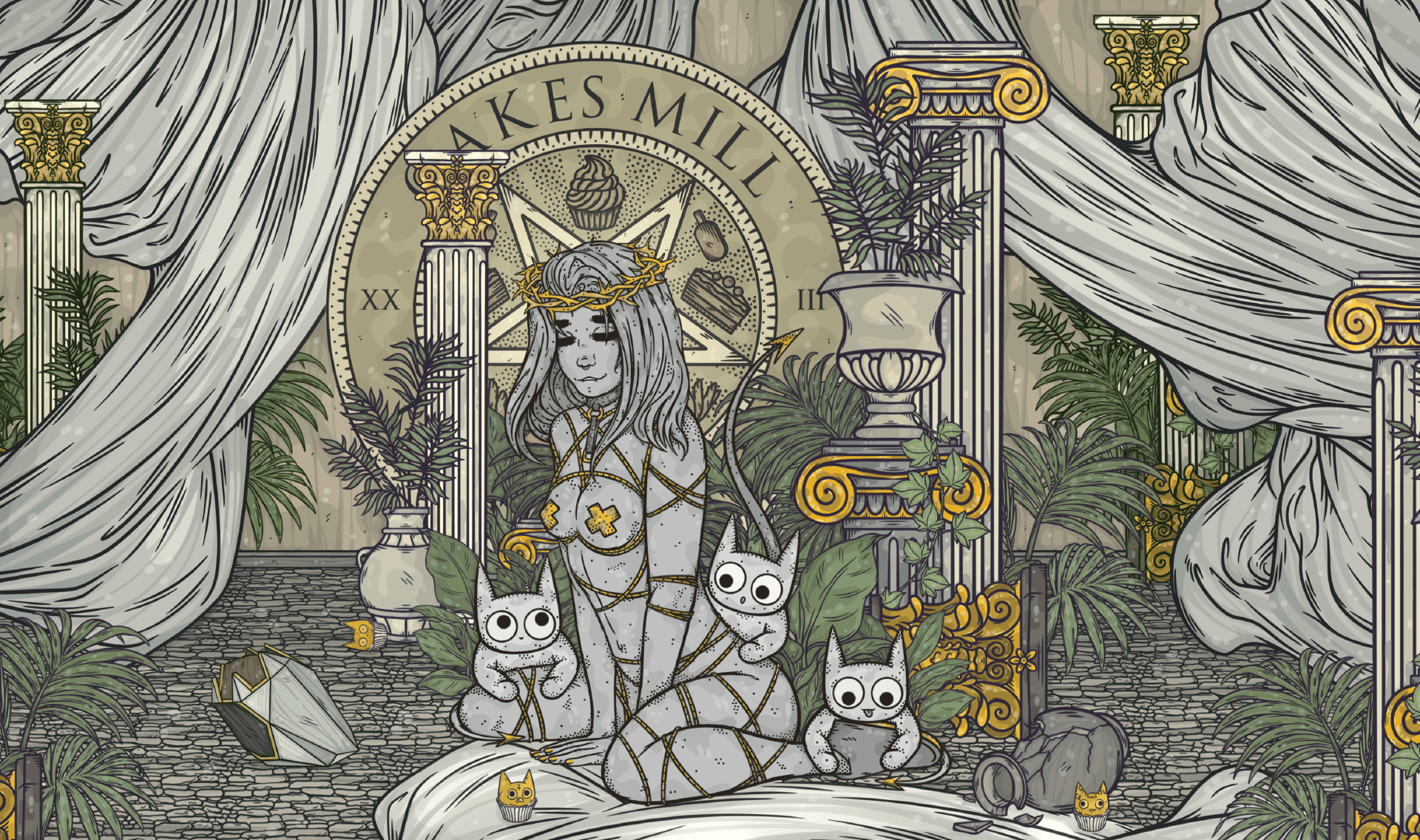 Cakes Mill × URAL DEMON ®. Postcard. — Изображение №1 — Иллюстрация на Dprofile