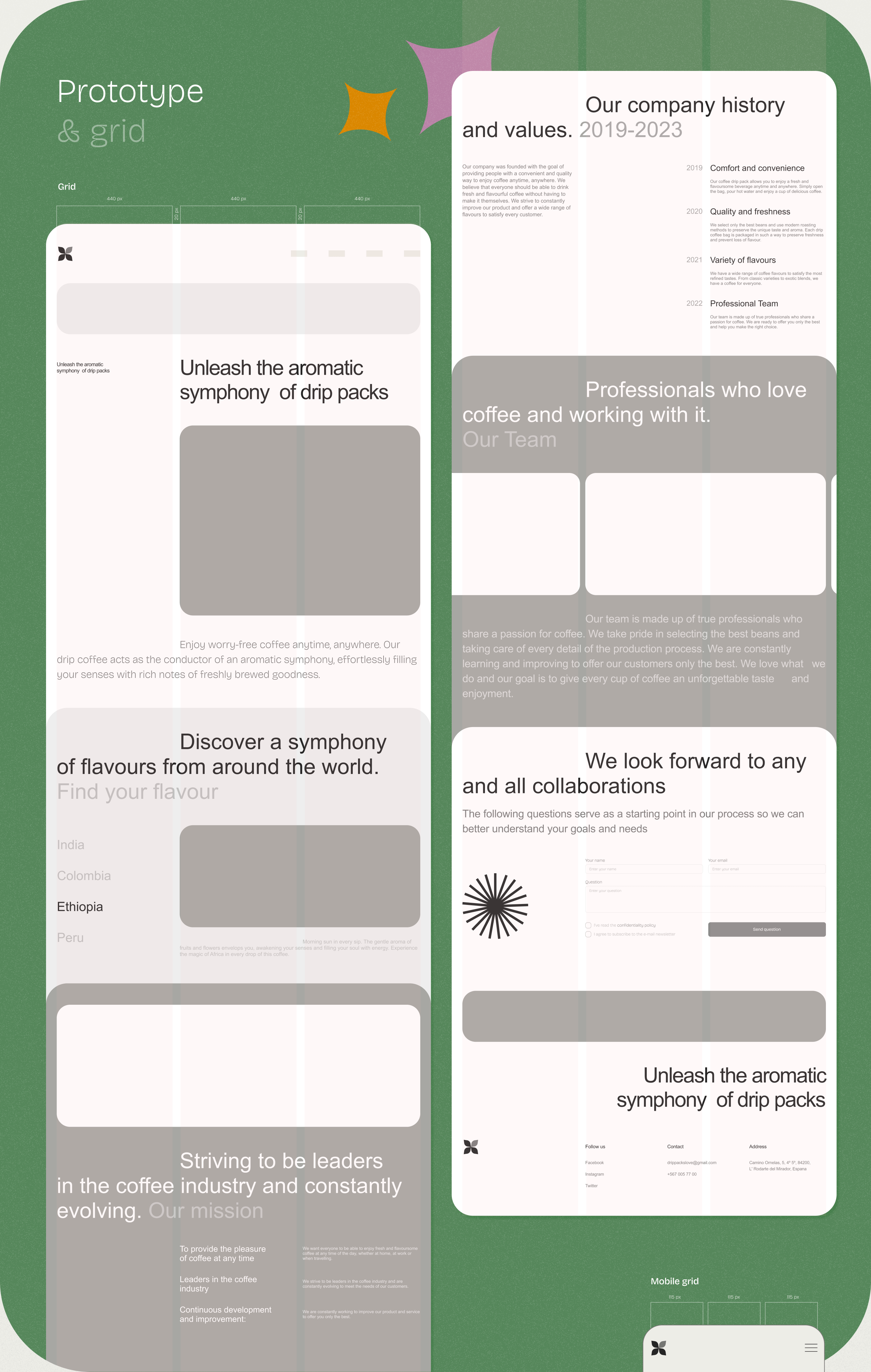 Landing page drip packs coffee — Изображение №3 — Интерфейсы, Графика на Dprofile