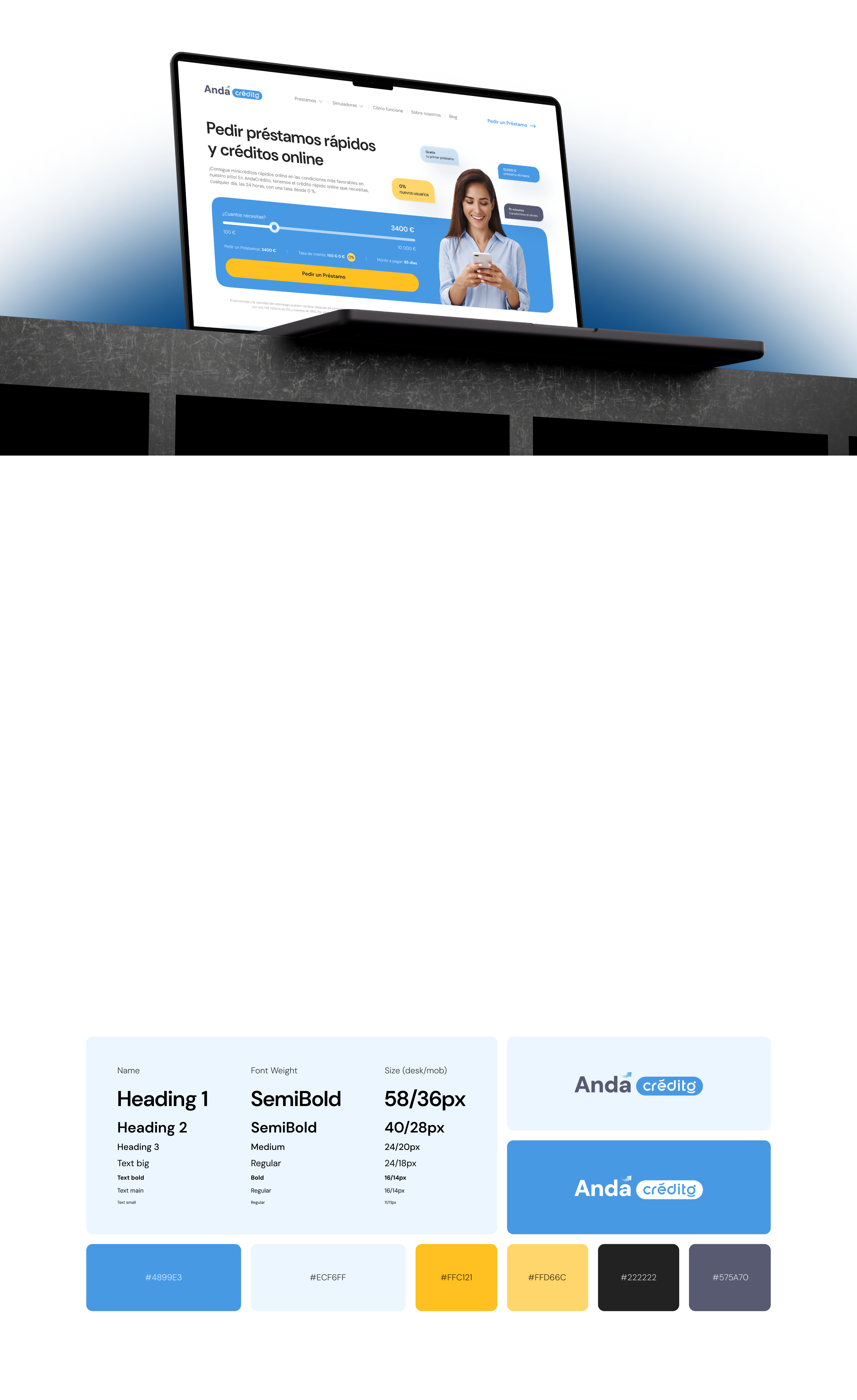 Website UX/UI Financial company — AndaCredito — Изображение №1 — Интерфейсы, Брендинг на Dprofile