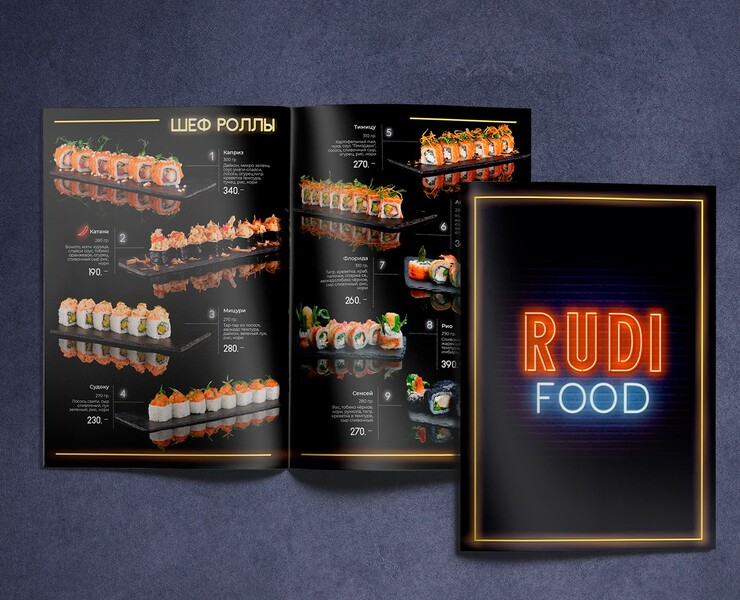 Меню доставки роллов — Брендинг на Dprofile