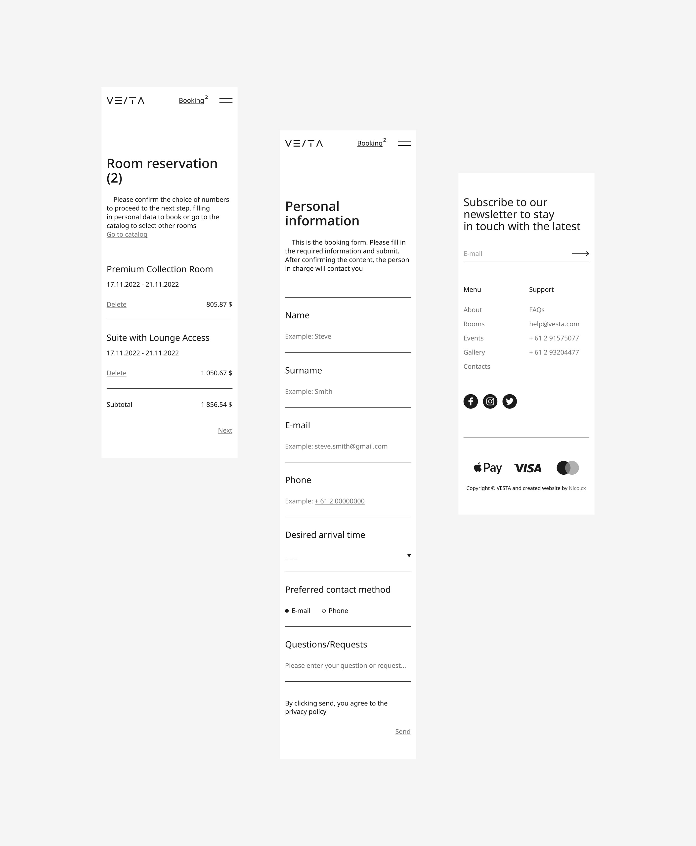 VESTA. Website of the hotel from Argentina — Изображение №11 — Интерфейсы, Брендинг, Анимация на Dprofile