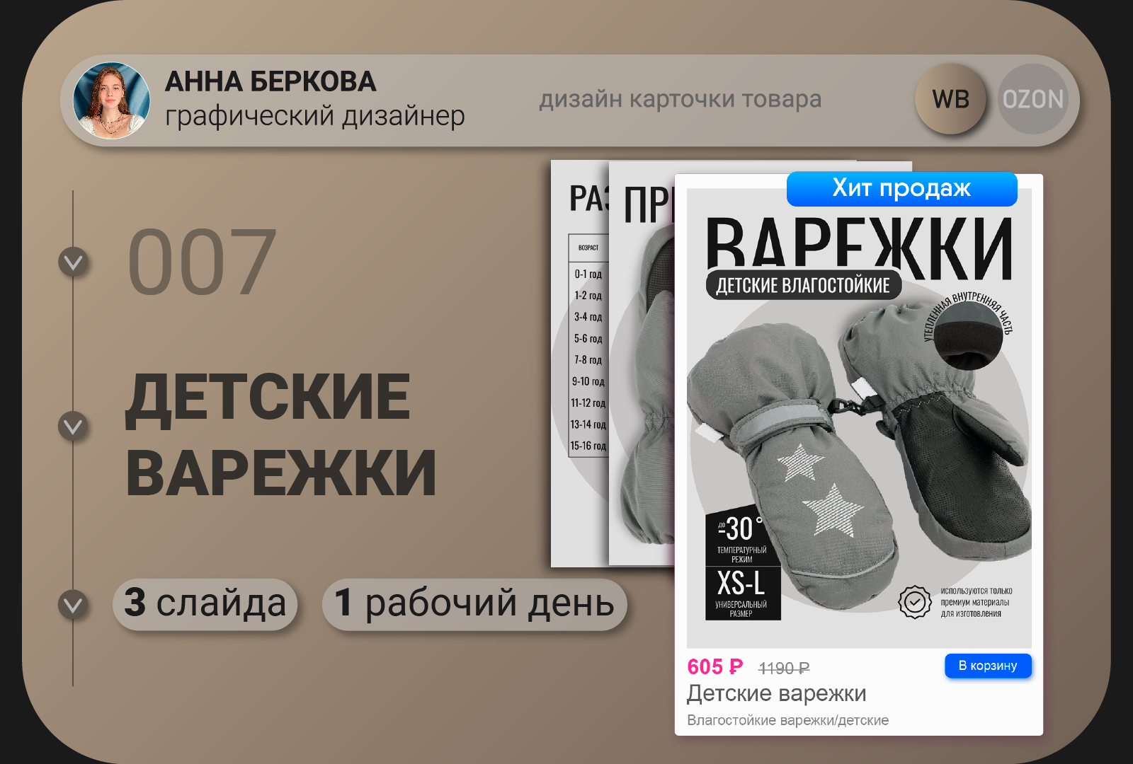 Карточка товара "Детские варежки" — Изображение №1 — Графика на Dprofile