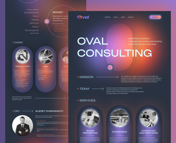 Oval Landing Page | Commercial — Интерфейсы на Dprofile