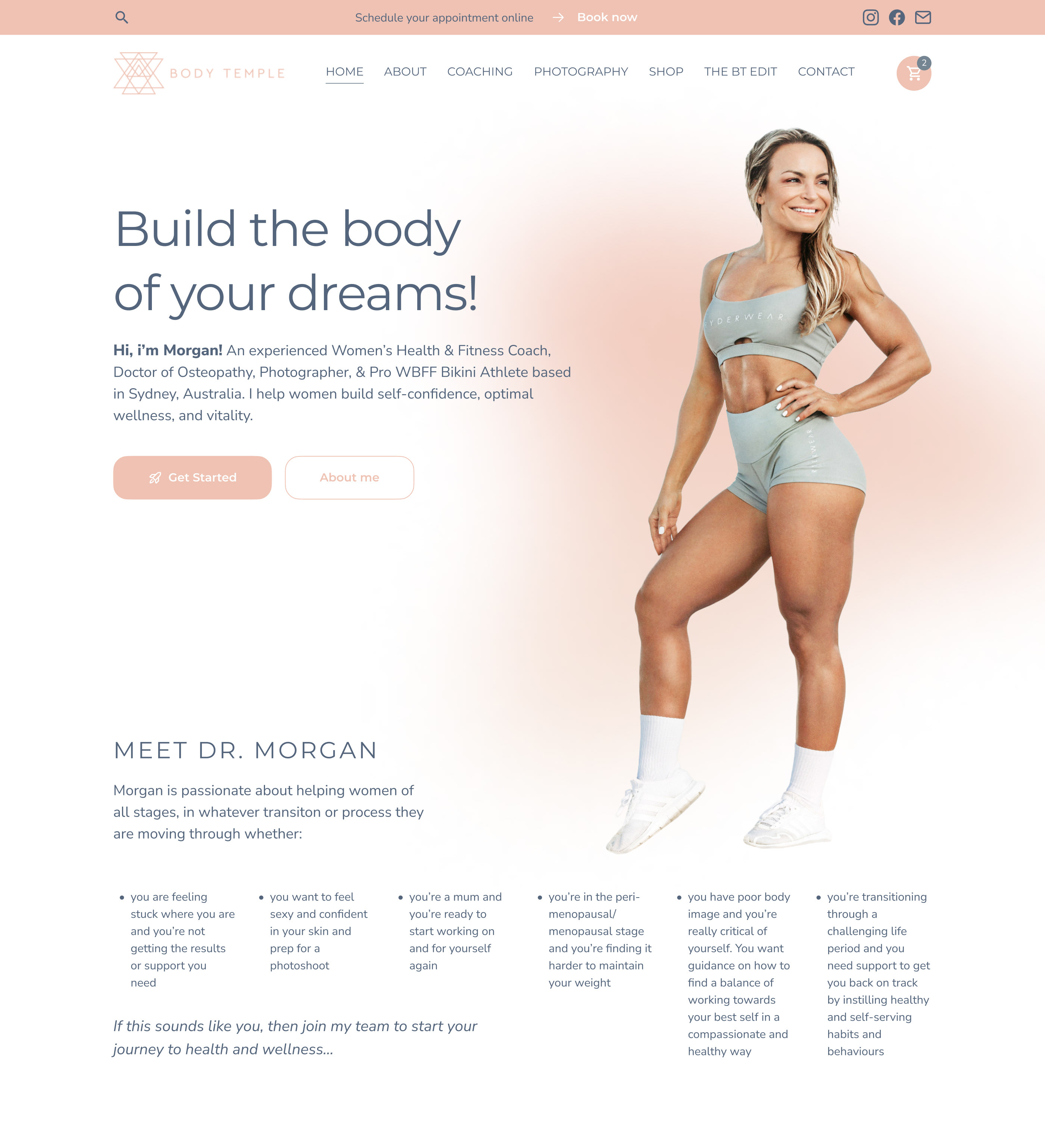 Redesign Body Temple Website | Commercial — Изображение №1 — Интерфейсы на Dprofile