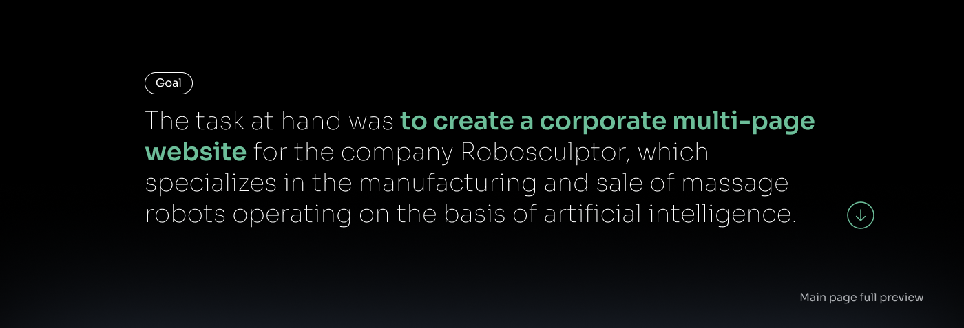 Robosculptor Website | Commercial — Изображение №2 — Интерфейсы на Dprofile