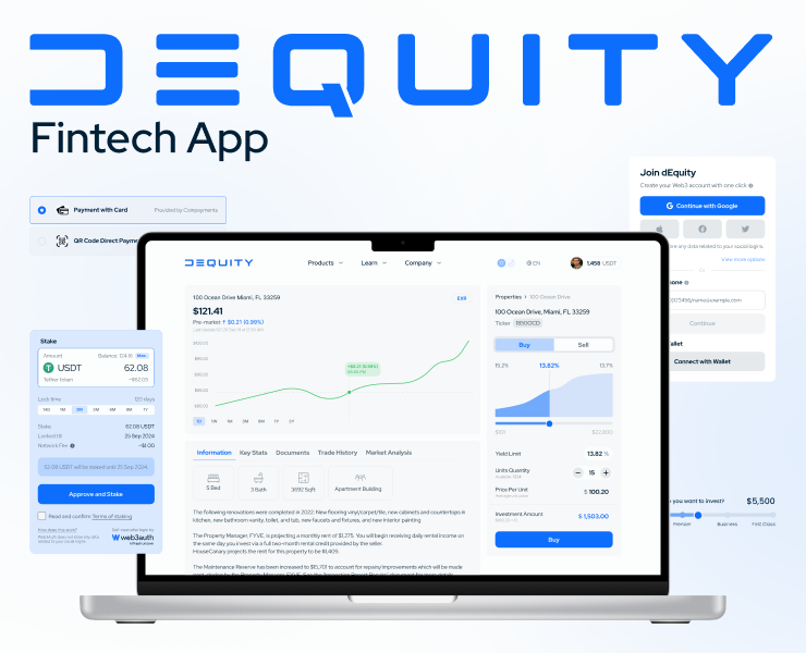dEquity — Fintech App | Commercial — Интерфейсы на Dprofile
