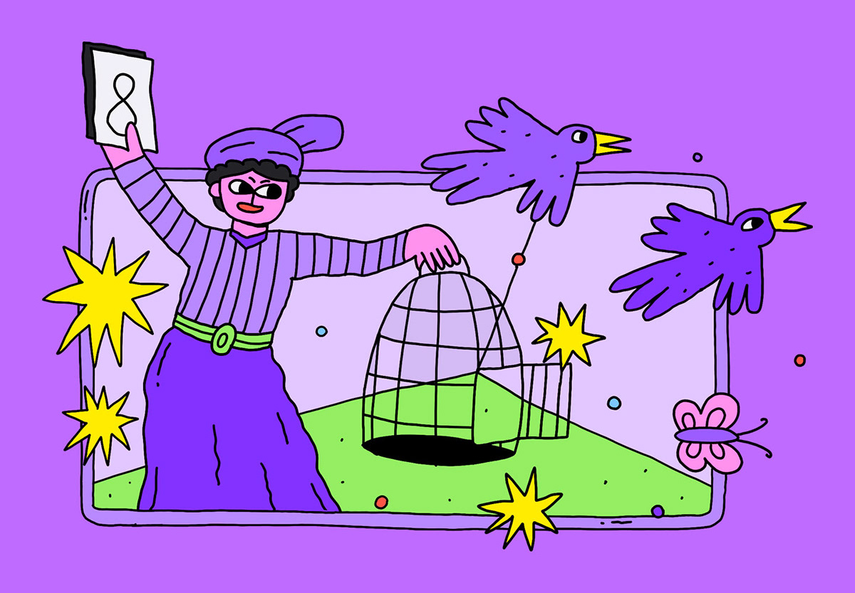 Серия иллюстрации для телеграм-поста Газета Медиа — Изображение №9 — Интерфейсы, Иллюстрация на Dprofile