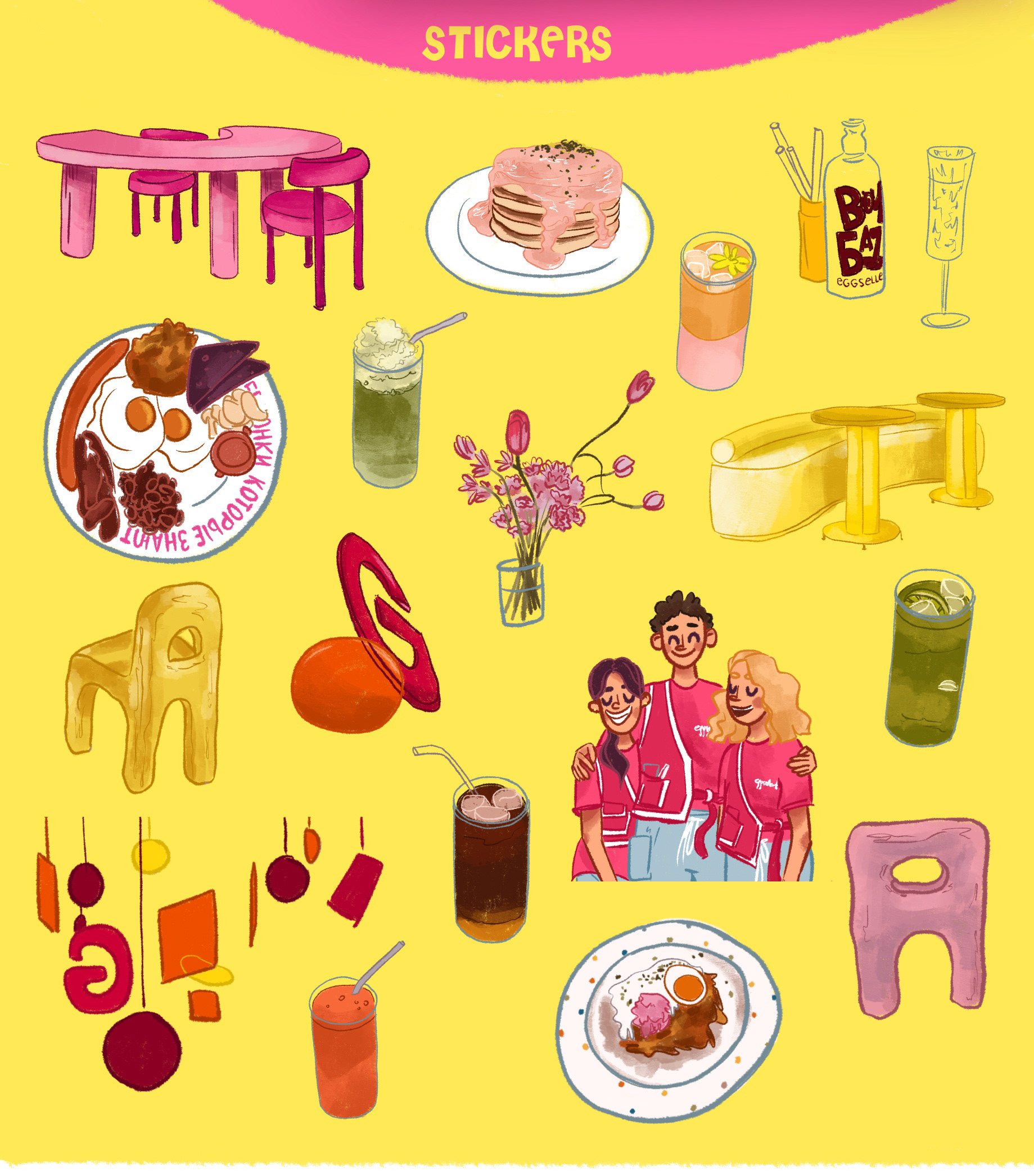 Иллюстрация для меню кафе (и стикеры для соц сетей) — Изображение №5 — Брендинг, Иллюстрация на Dprofile