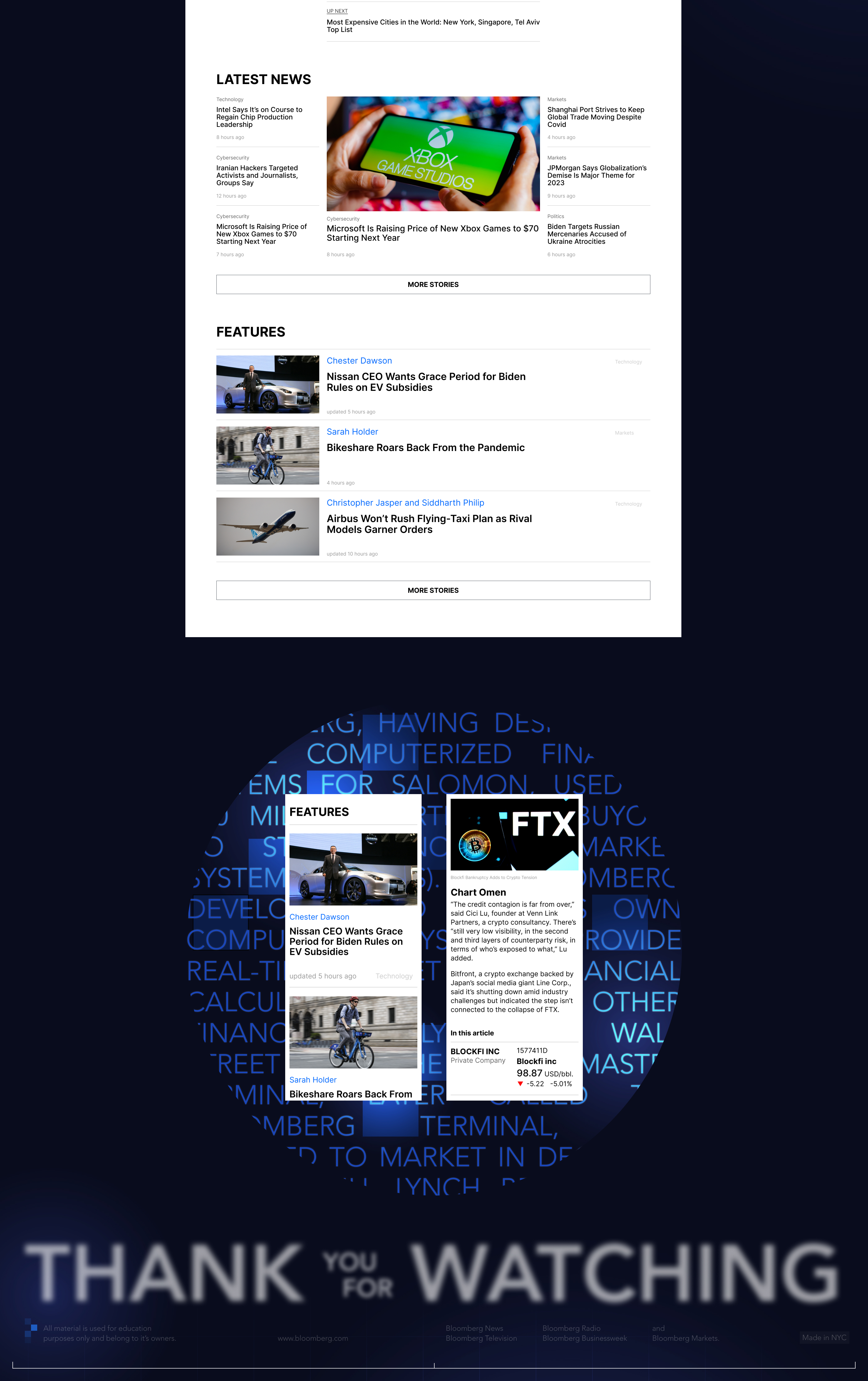 Bloomberg.com — website redesign — Изображение №6 — Интерфейсы, Анимация на Dprofile
