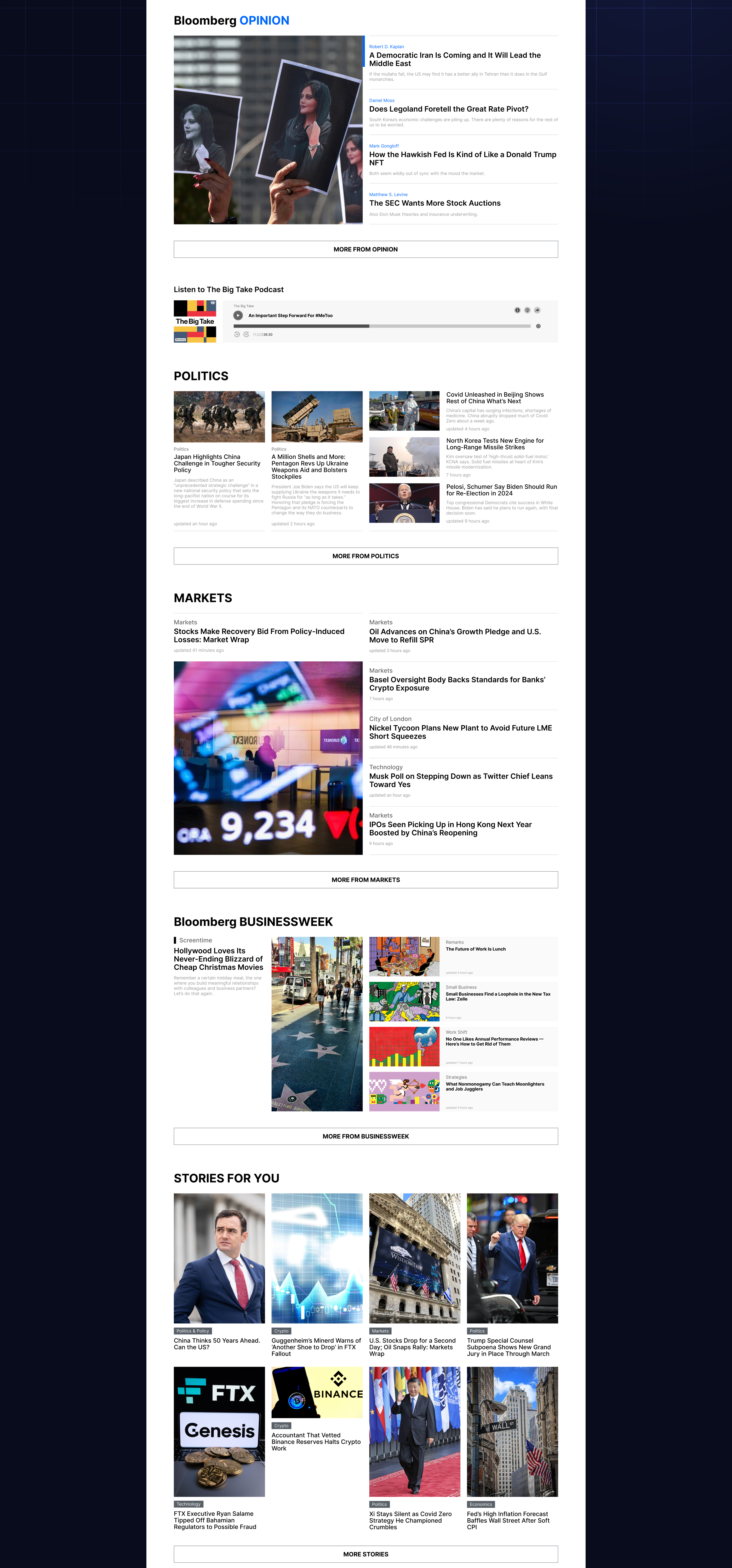 Bloomberg.com — website redesign — Изображение №2 — Интерфейсы, Анимация на Dprofile