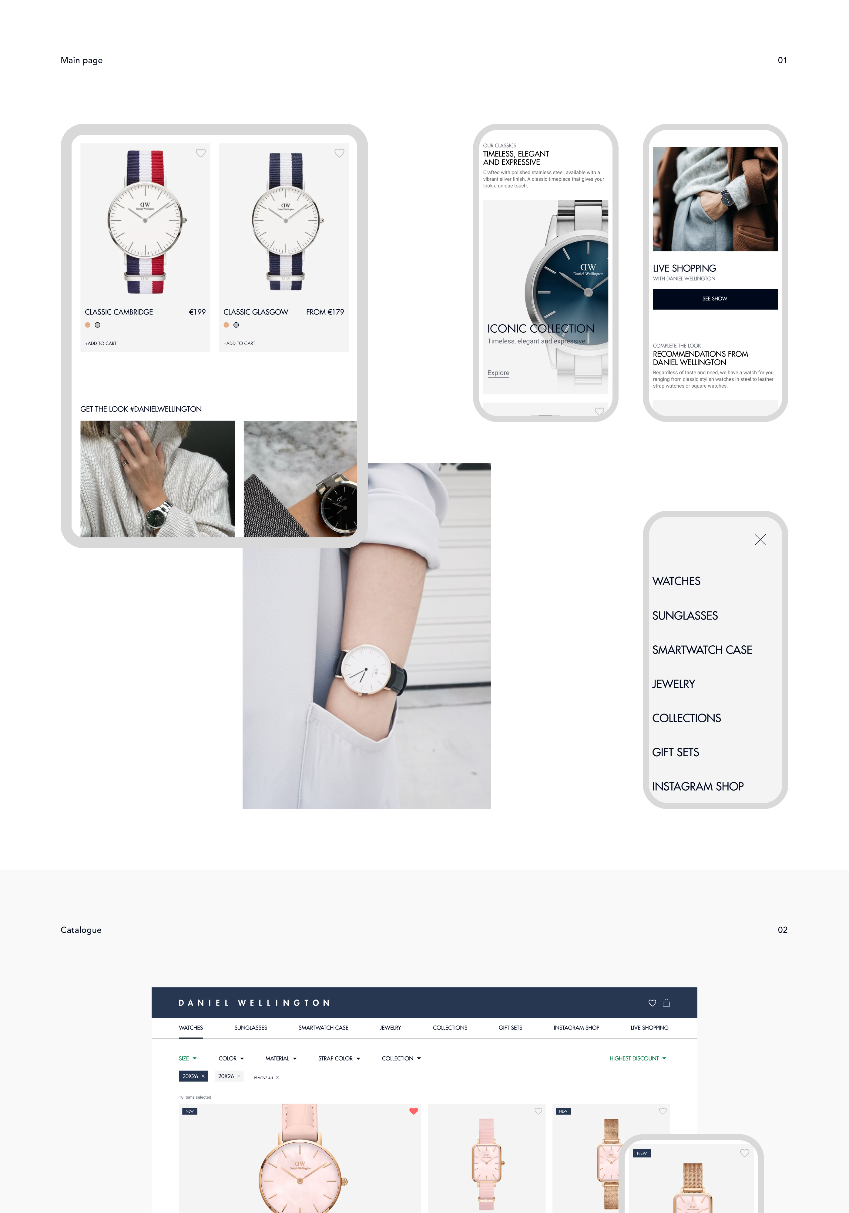 Daniel Wellington (Watches) | redesign — Изображение №2 — Интерфейсы, Анимация на Dprofile
