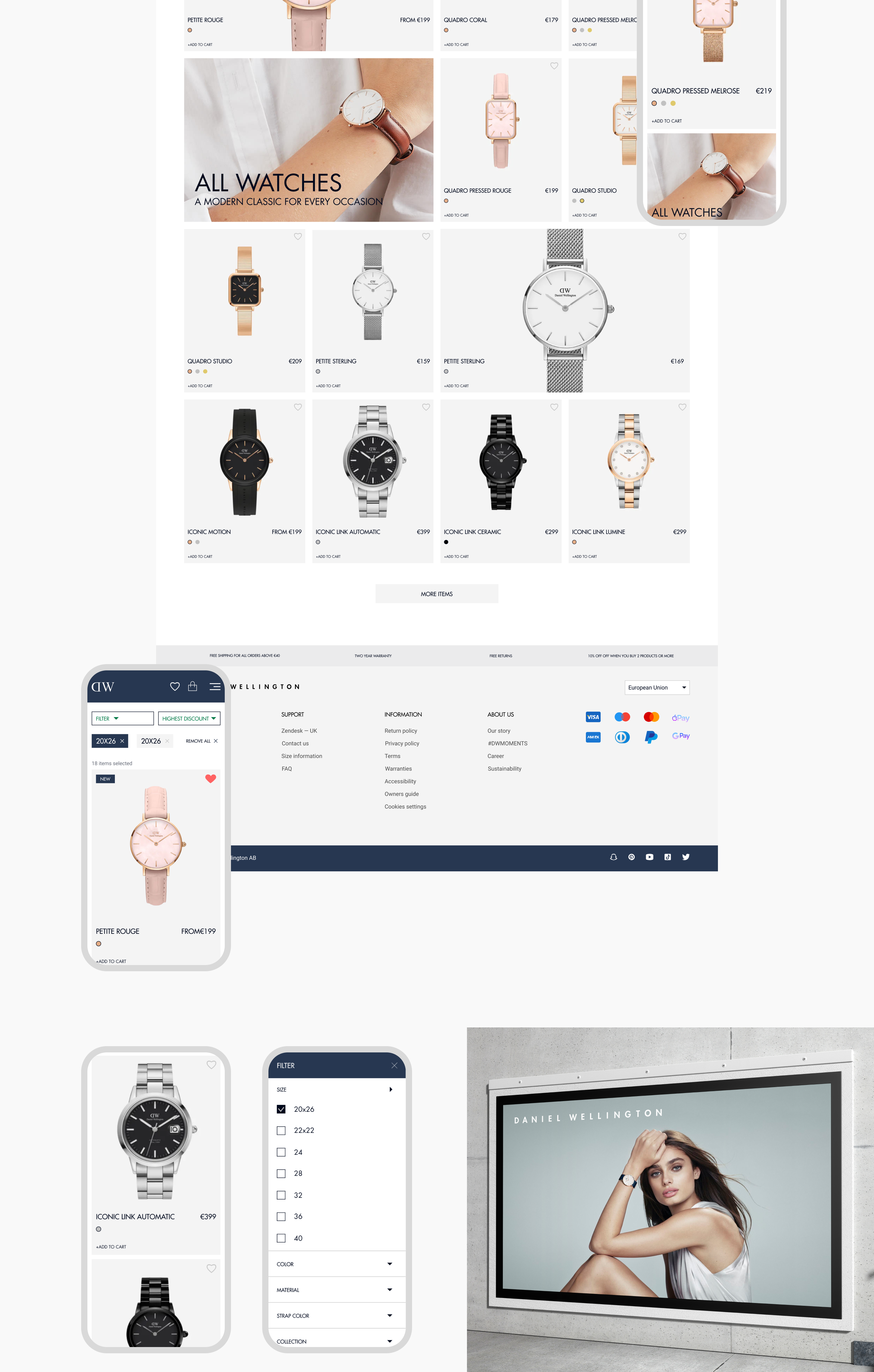 Daniel Wellington (Watches) | redesign — Изображение №3 — Интерфейсы, Анимация на Dprofile
