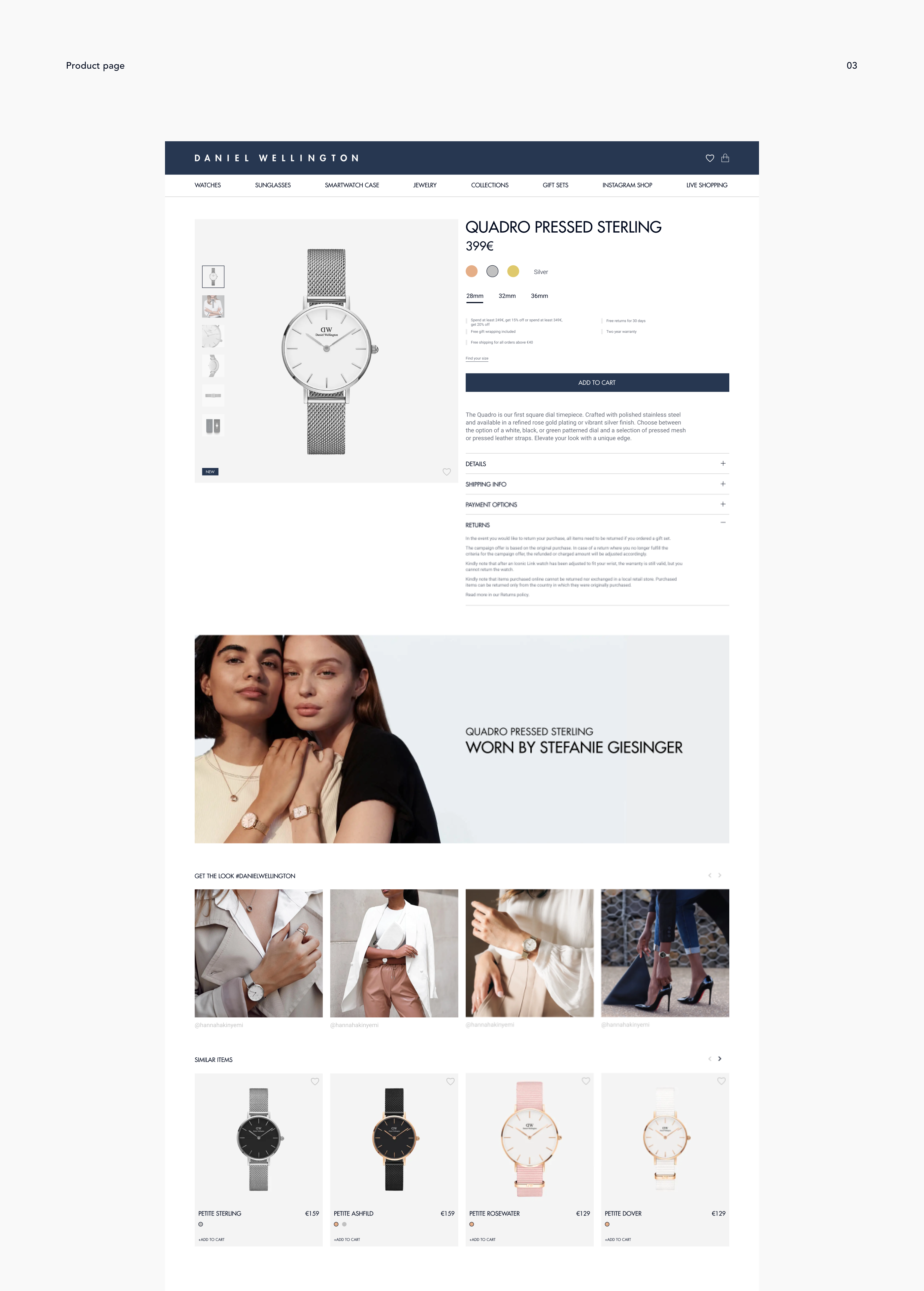 Daniel Wellington (Watches) | redesign — Изображение №4 — Интерфейсы, Анимация на Dprofile