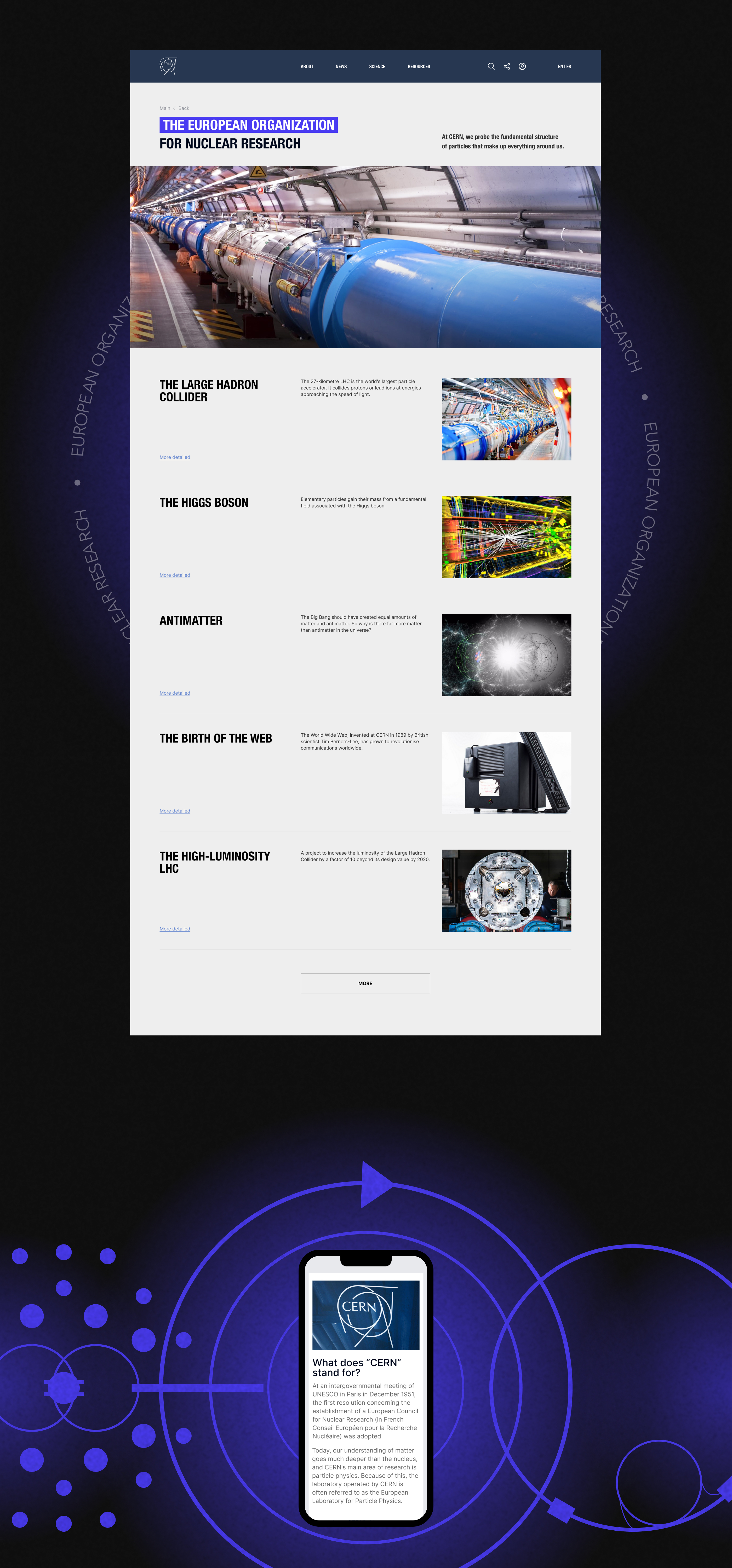 CERN — website redesign | home.cern — Изображение №3 — Интерфейсы, Анимация на Dprofile