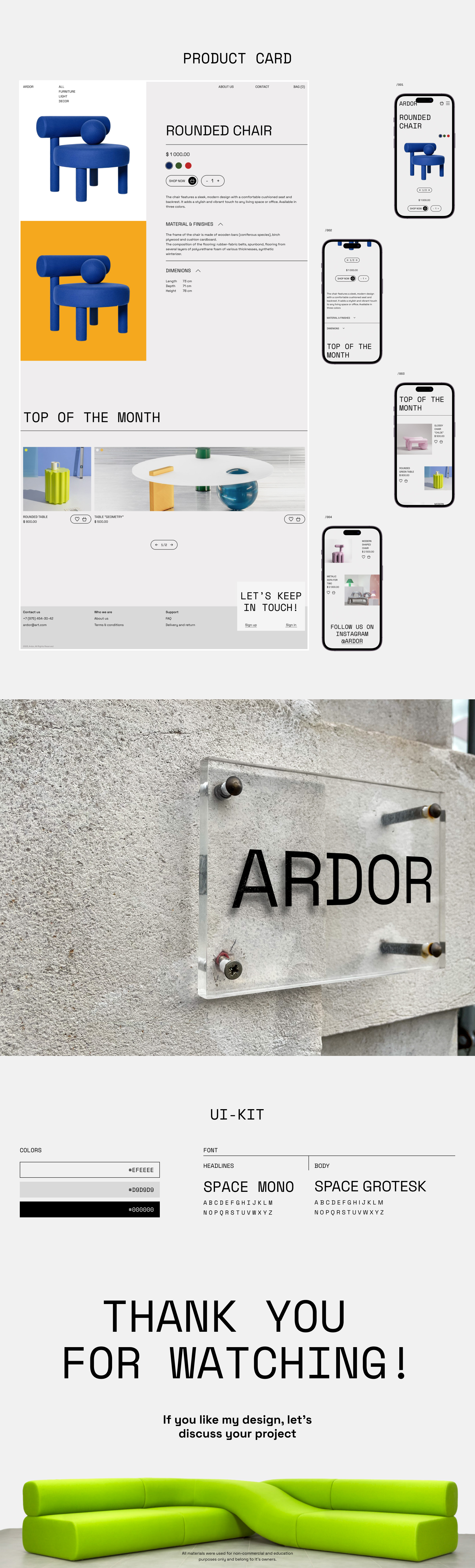 ARDOR | Website design and development — Изображение №4 — Интерфейсы, Маркетинг на Dprofile