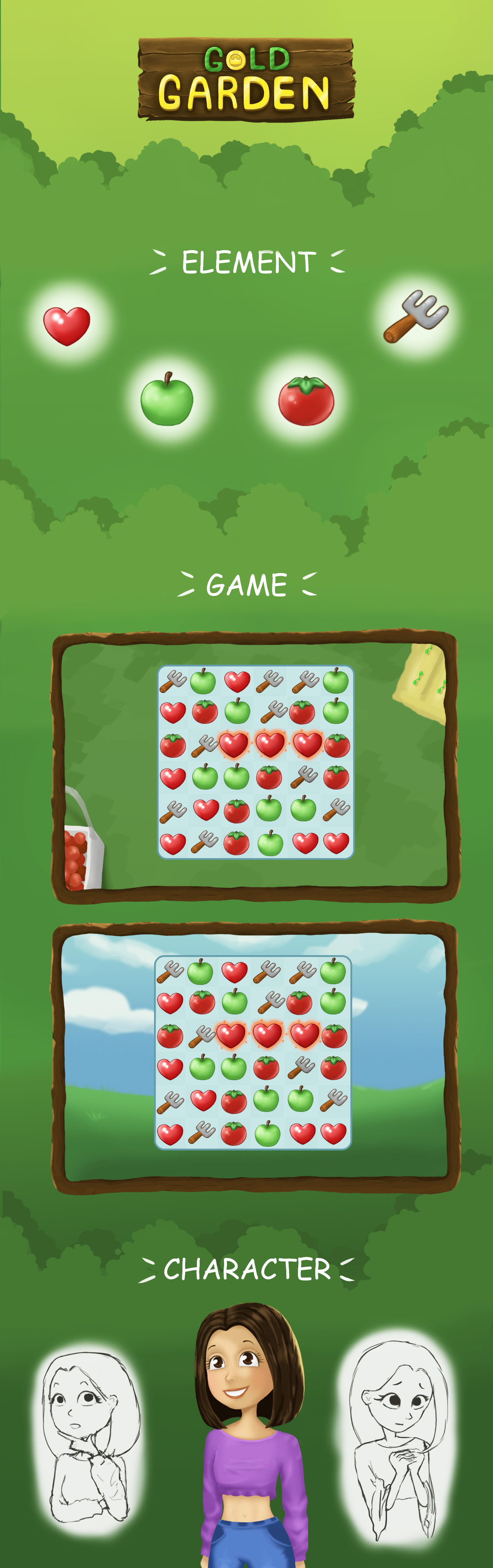 Дизайн казуальной игры "GOLD GARDEN" — Изображение №1 — Иллюстрация на Dprofile