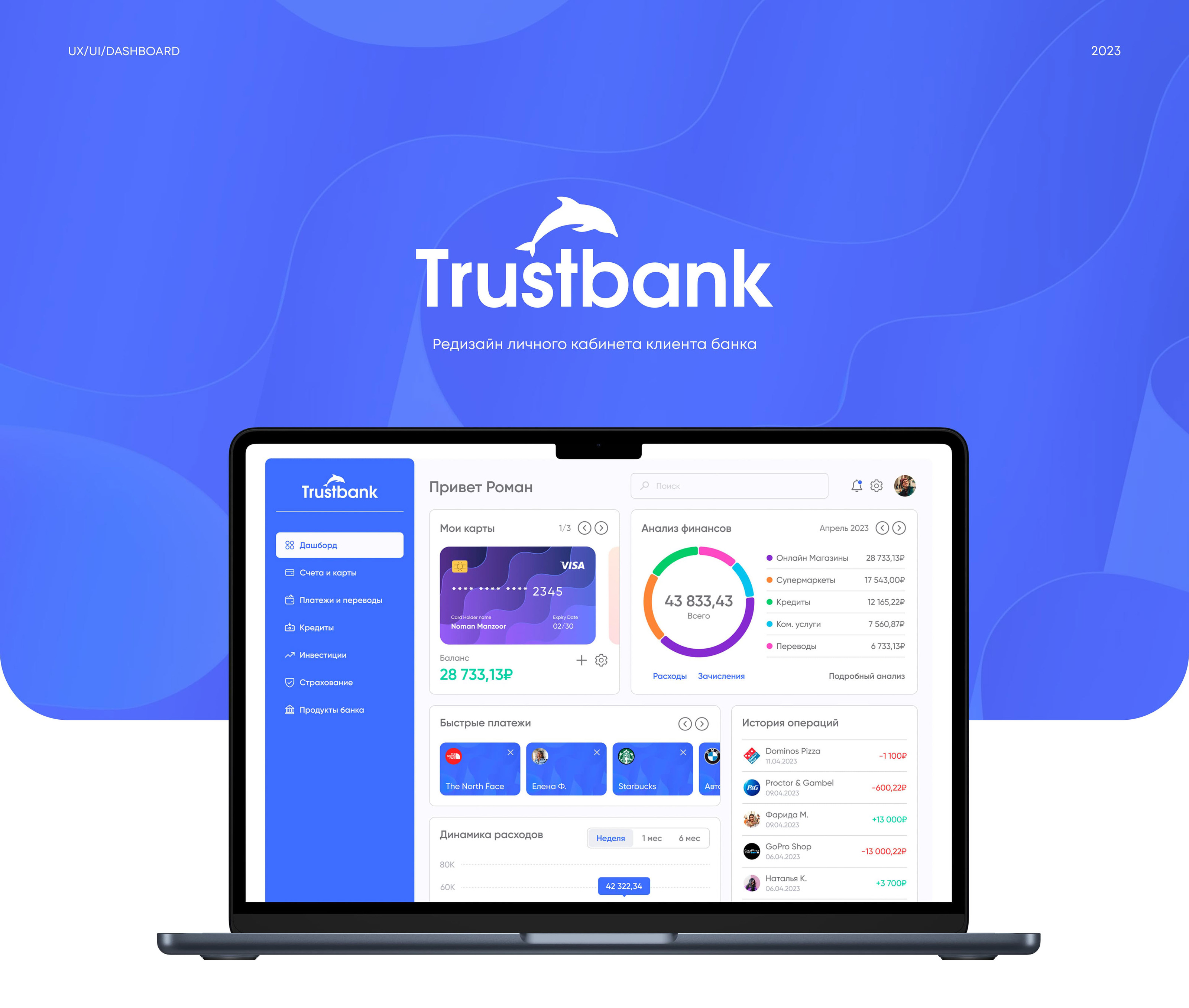 Trustbank - Dashboard of the bank's client — Изображение №1 — Интерфейсы на Dprofile