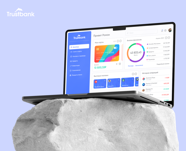Trustbank - Dashboard of the bank's client — Интерфейсы на Dprofile