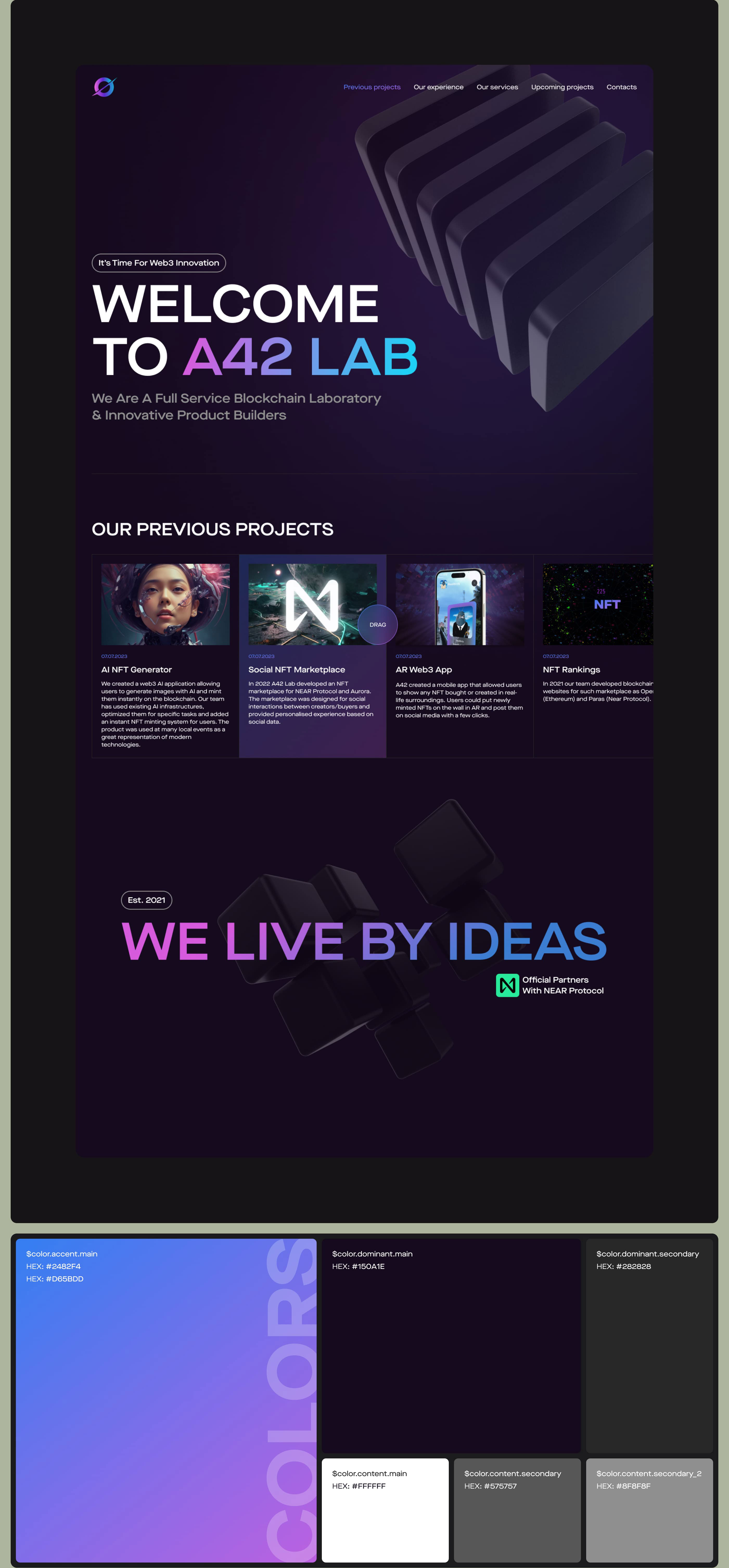 A42Lab - Blockchain Laboratory (NFT Marketplace) — Изображение №2 — Интерфейсы на Dprofile